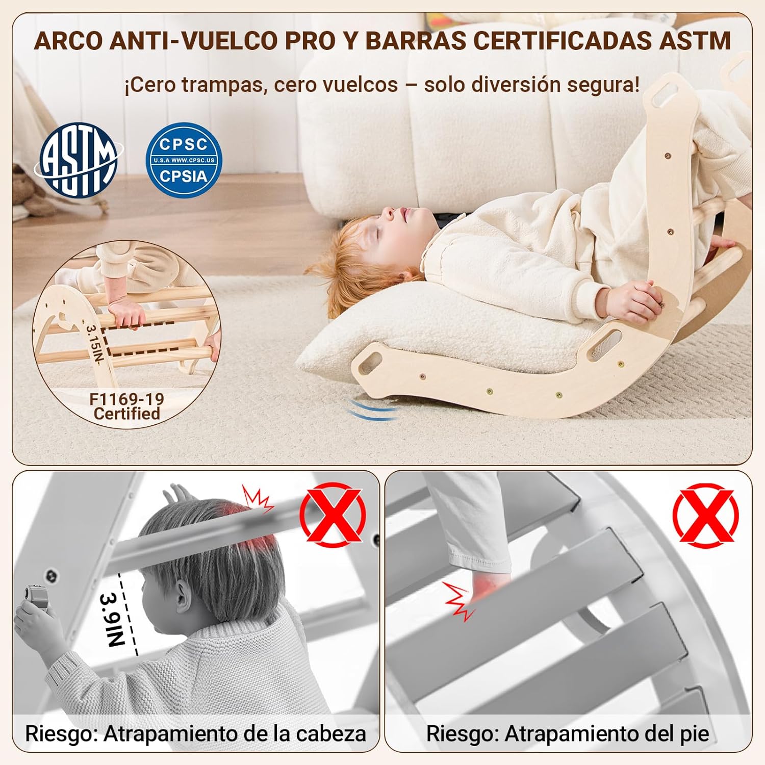 Thumbnail 2 de COSYLAND 8 en 1 Triángulo de Escalada Montessori 18 meses