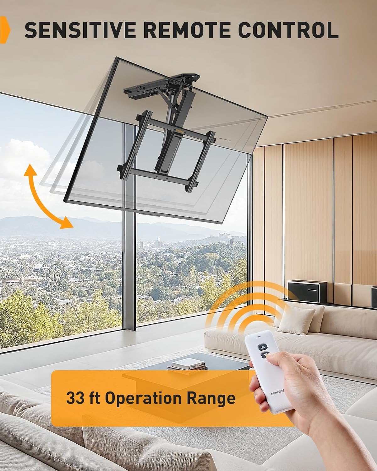 Thumbnail 5 de Perlegear Electric Ceiling TV Mount 70"