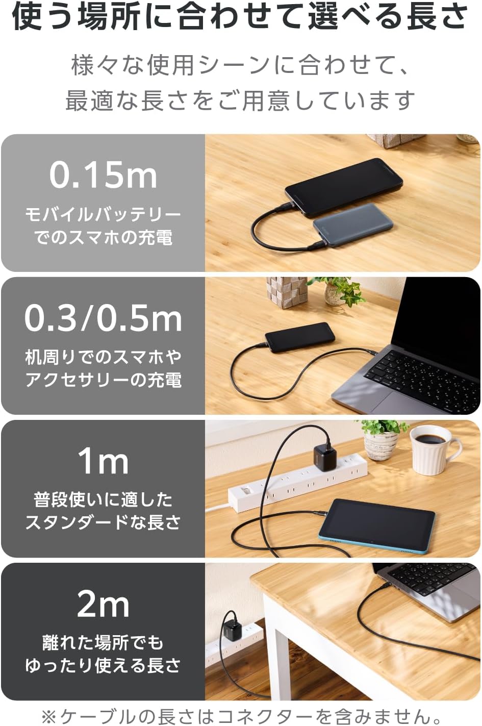 Detalle de エレコム MPA-CCECSS015BK USB Type-Cケーブル 0.15m・100W PD対応・シリコン素材 ブラック