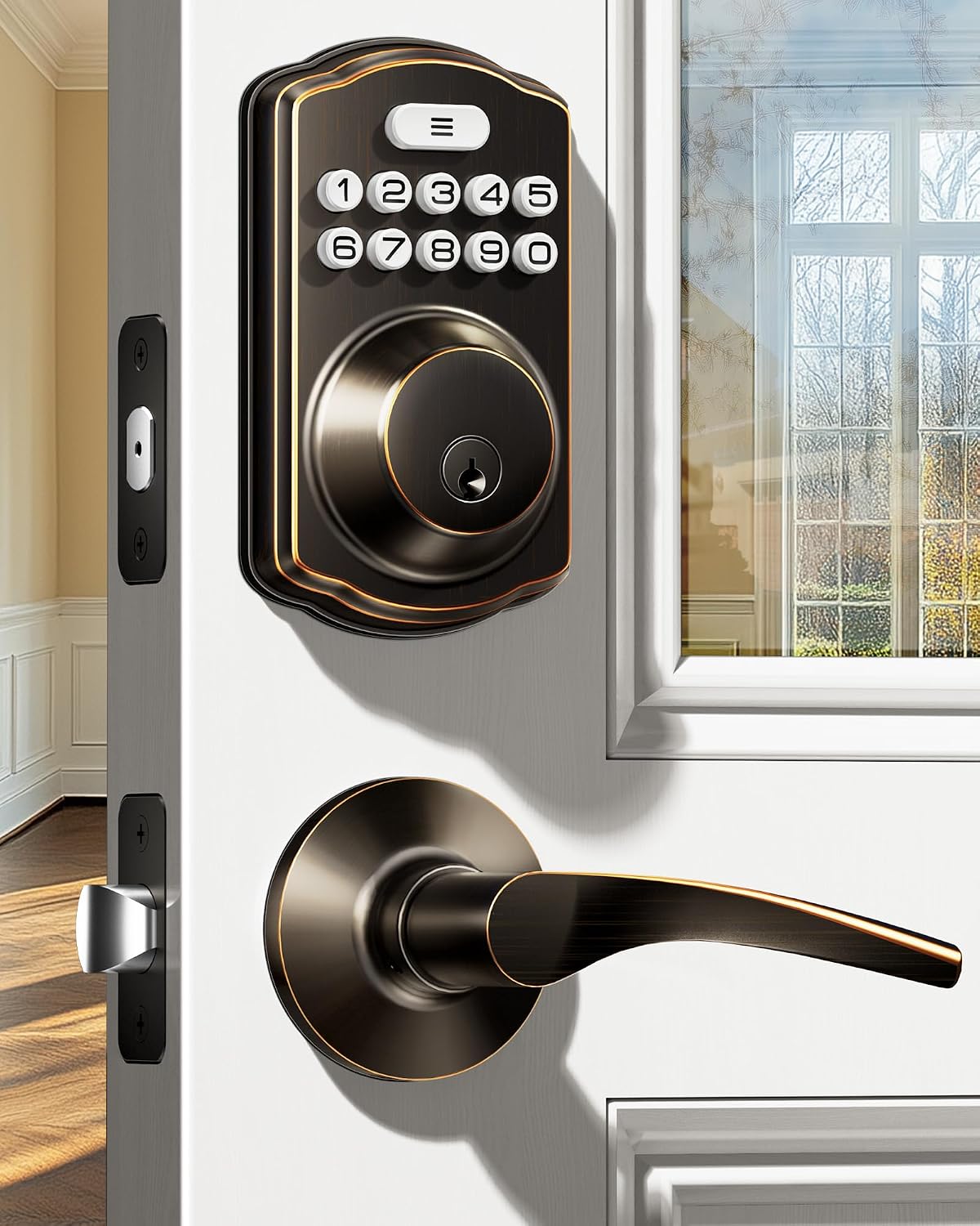 Detalle de Veise Keypad Door Lock, Oil-Rubbed Bronze