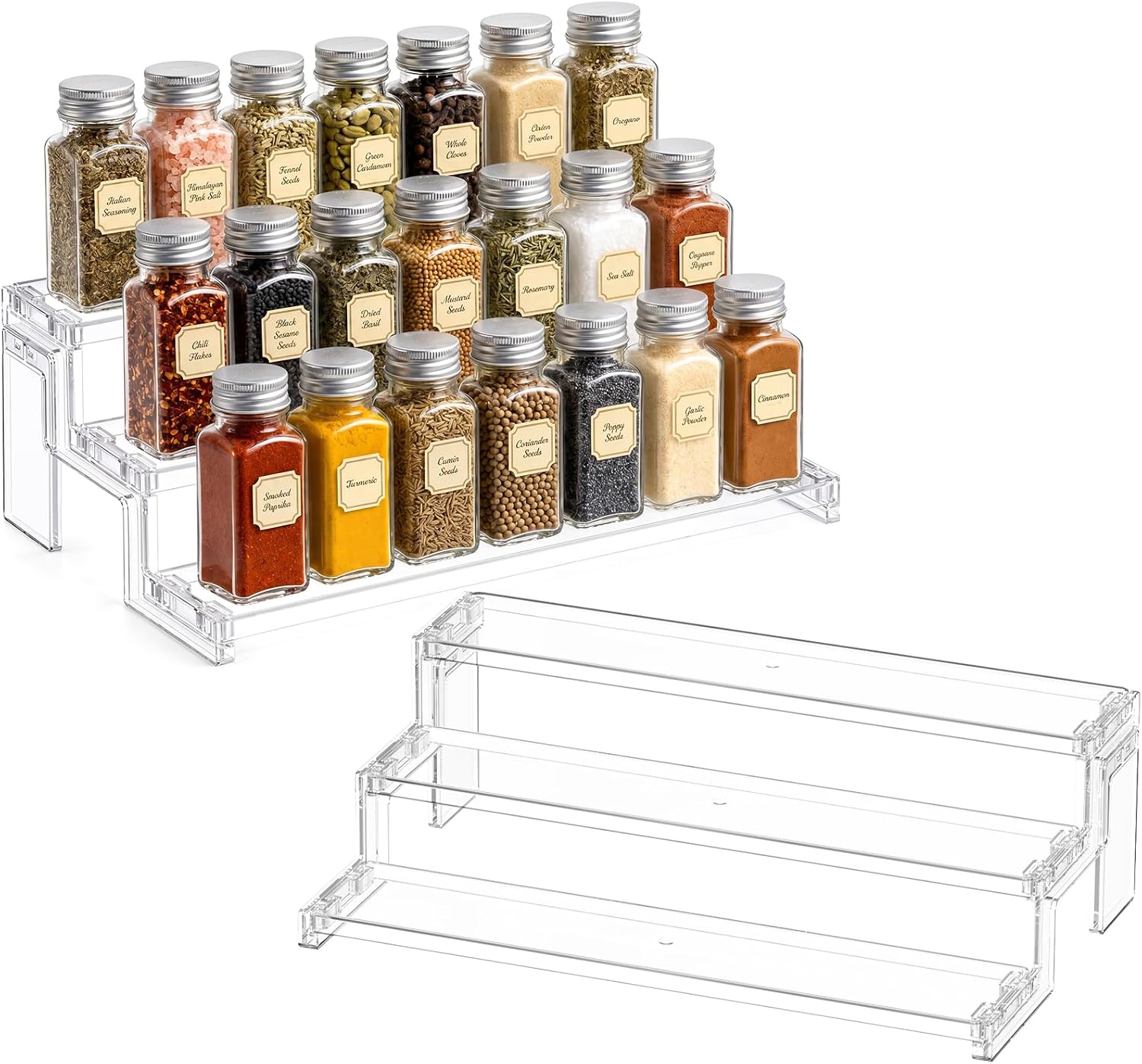 Detalle de Lifewit 25076 14-Inch 3-Tier Clear Plastic Display Riser, 2-Pack