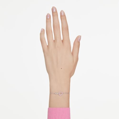 Detalle de Swarovski Bracelet Hyperbola, Cœur et infini – Rose, Métal rhodié