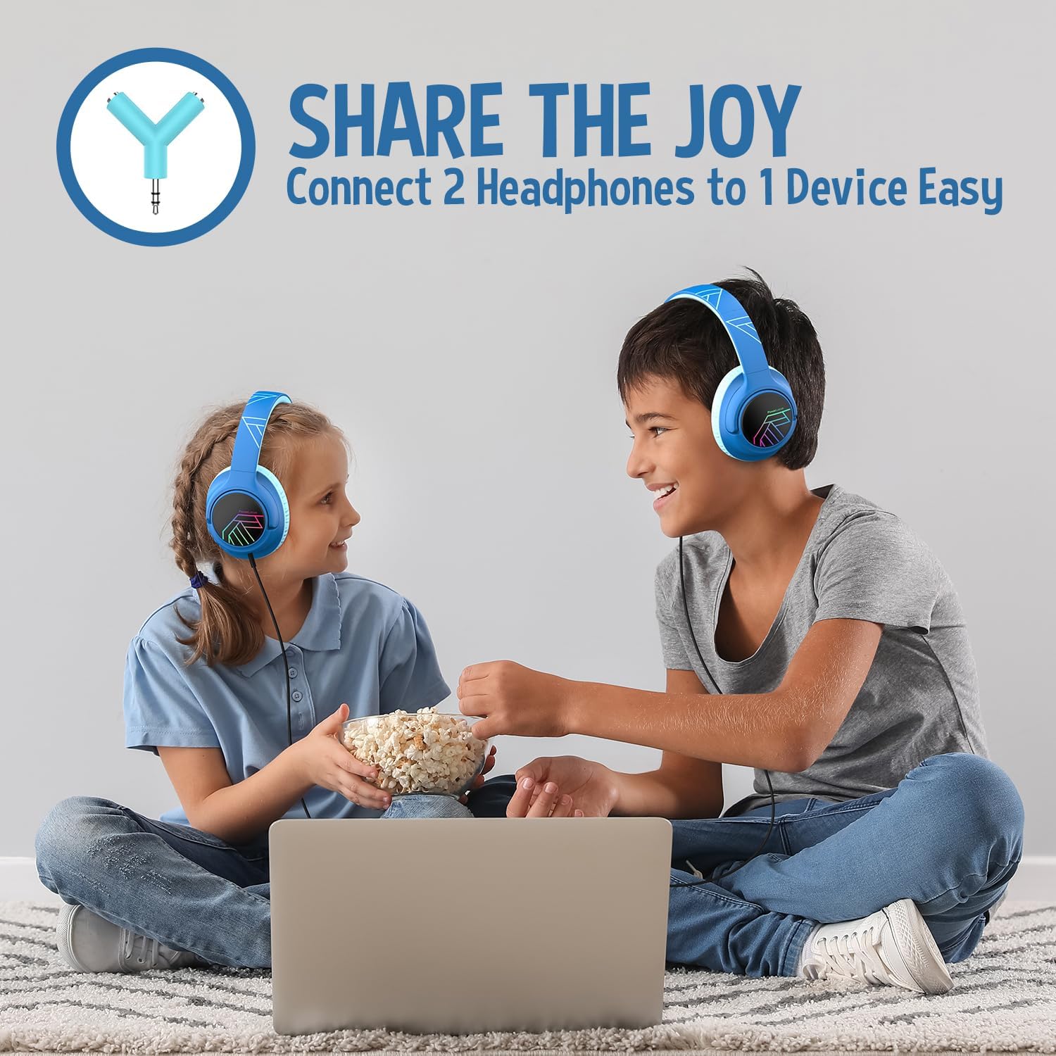 Thumbnail 5 de PowerLocus Cuffie Bluetooth per Bambini e Ragazzi – Over Ear Pieprägabili con Volume Limitato e LED
