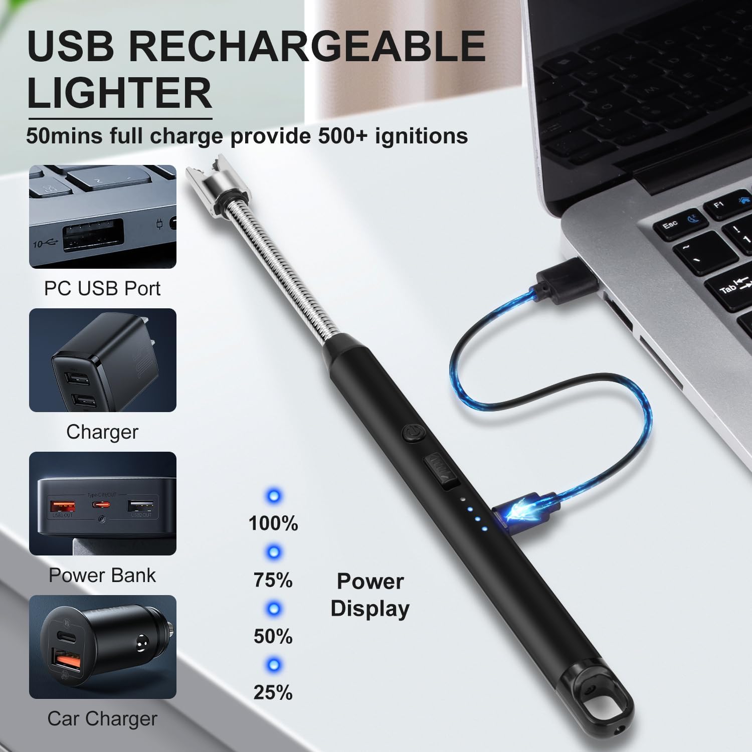 Detalle 2 de Electric Candle Lighter with USB-C Charging
