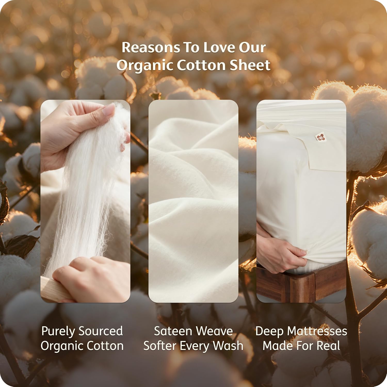 Detalle de Bedsure Organic Cotton Sheets, Full Size