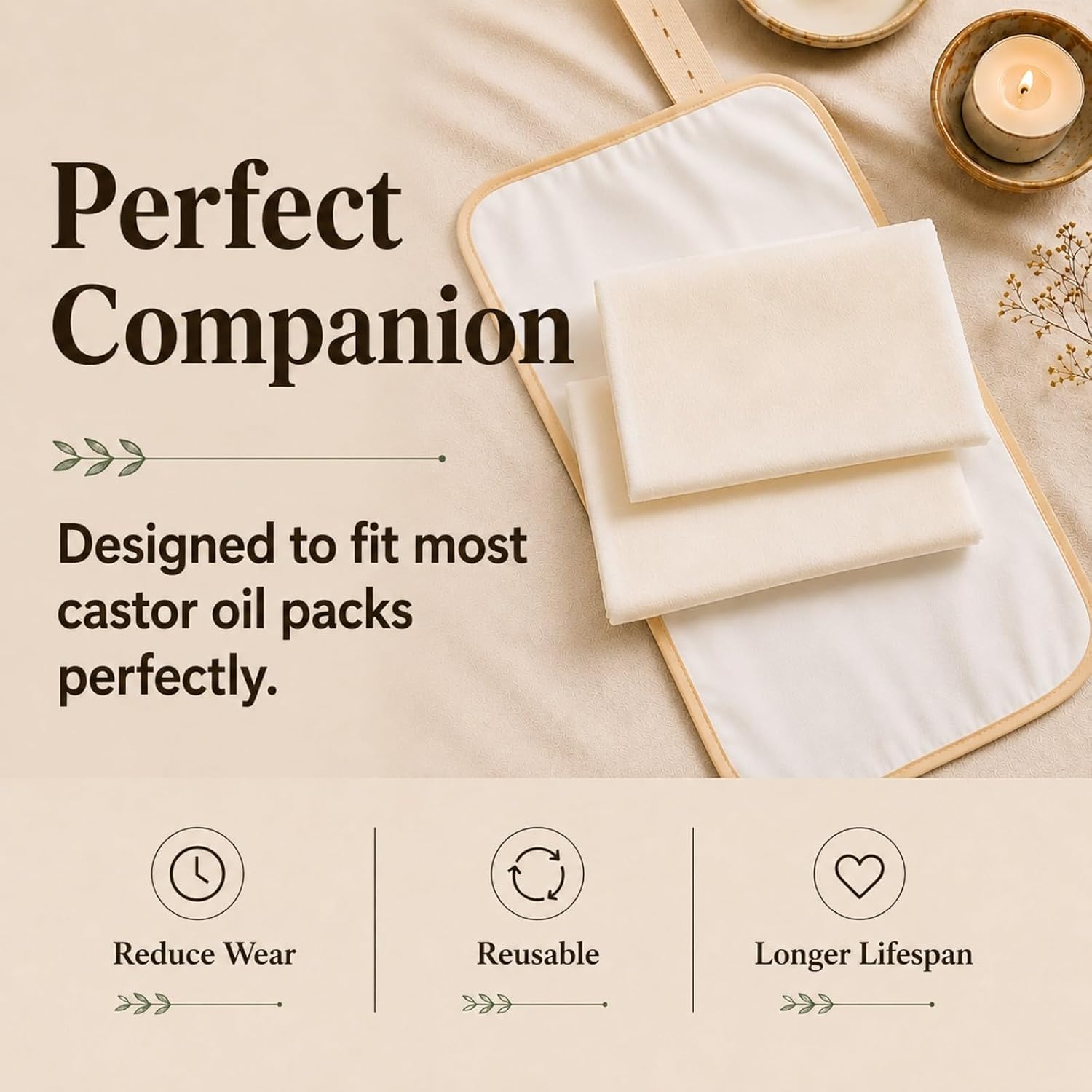 Thumbnail 2 de 2 Pcs Organic Cotton Flannel for Castor Oil Pack Wrap