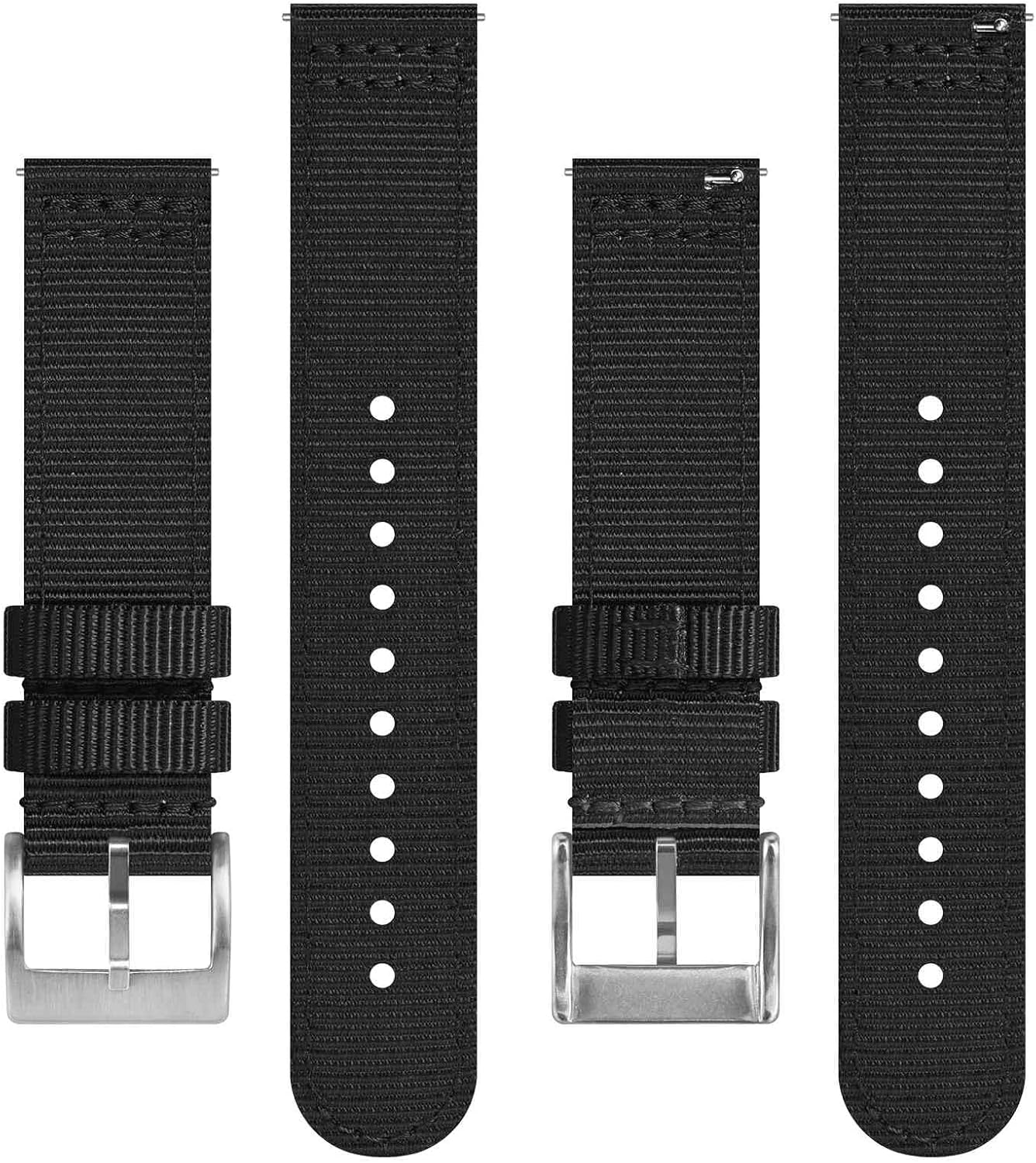 Detalle de BISONSTRAP Nylon Armband für Herren – Zweiteiliges Militär Uhrenarmband mit Schnellverschluss