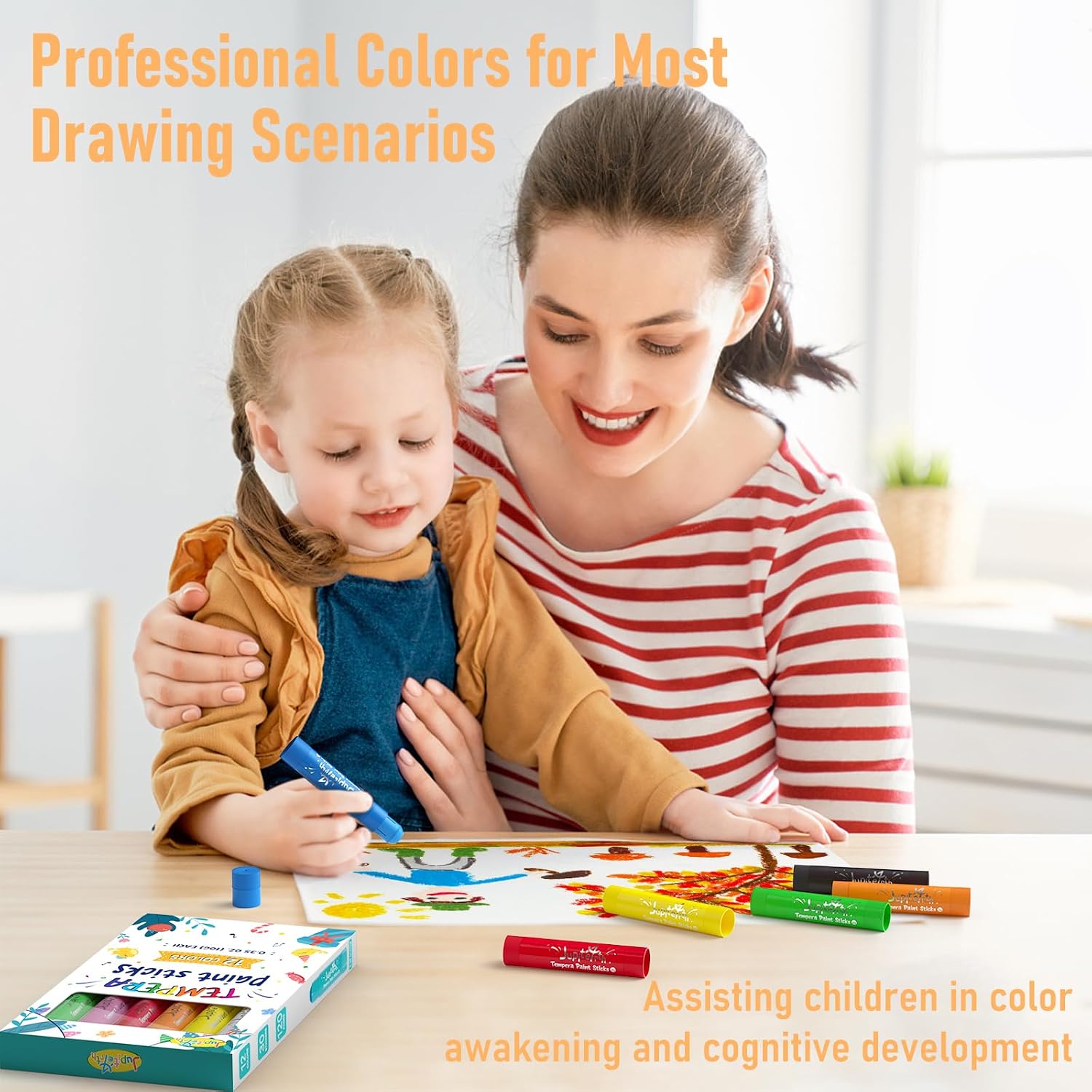 Thumbnail 5 de JUPITEARTH 12 Colours Tempera Paint Sticks for Kids — Mess-free art kit for creative learning