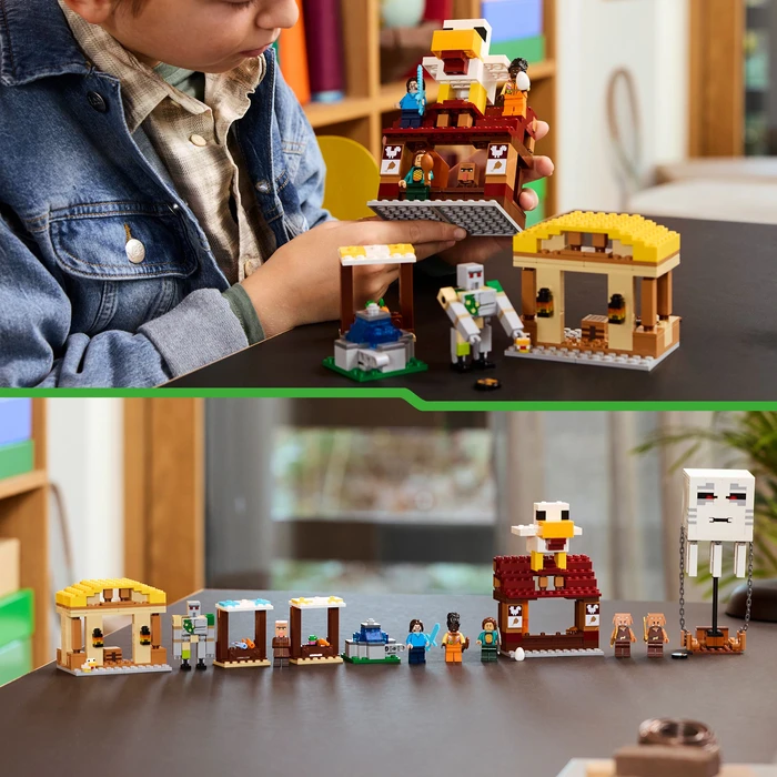 Thumbnail 6 de LEGO Minecraft Angriff des Ghast-Ballons 21273 – Dorfplatz mit Verteidigung & fliegendem Ghast-Ballon