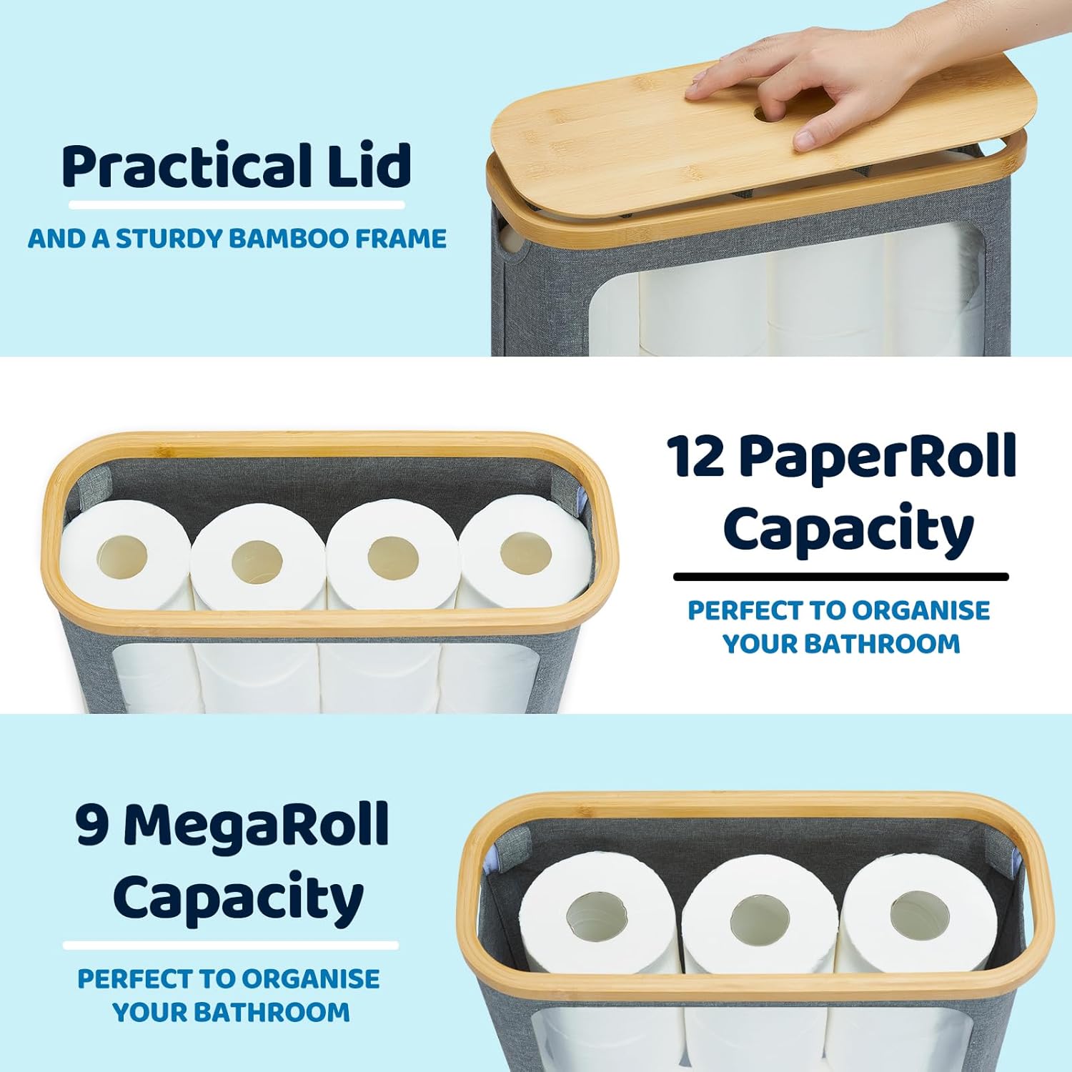 Detalle 2 de ROSOS Toilet Paper Storage Basket 12 Rolls