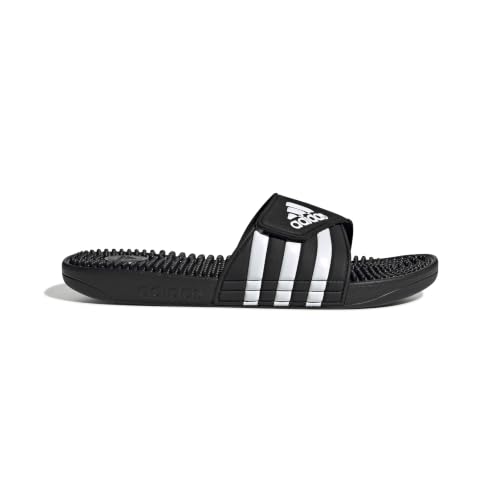 Detalle de adidas Unisex Adissage Slides Shoes (Core Black/Cloud White/Core Black) – 8 UK