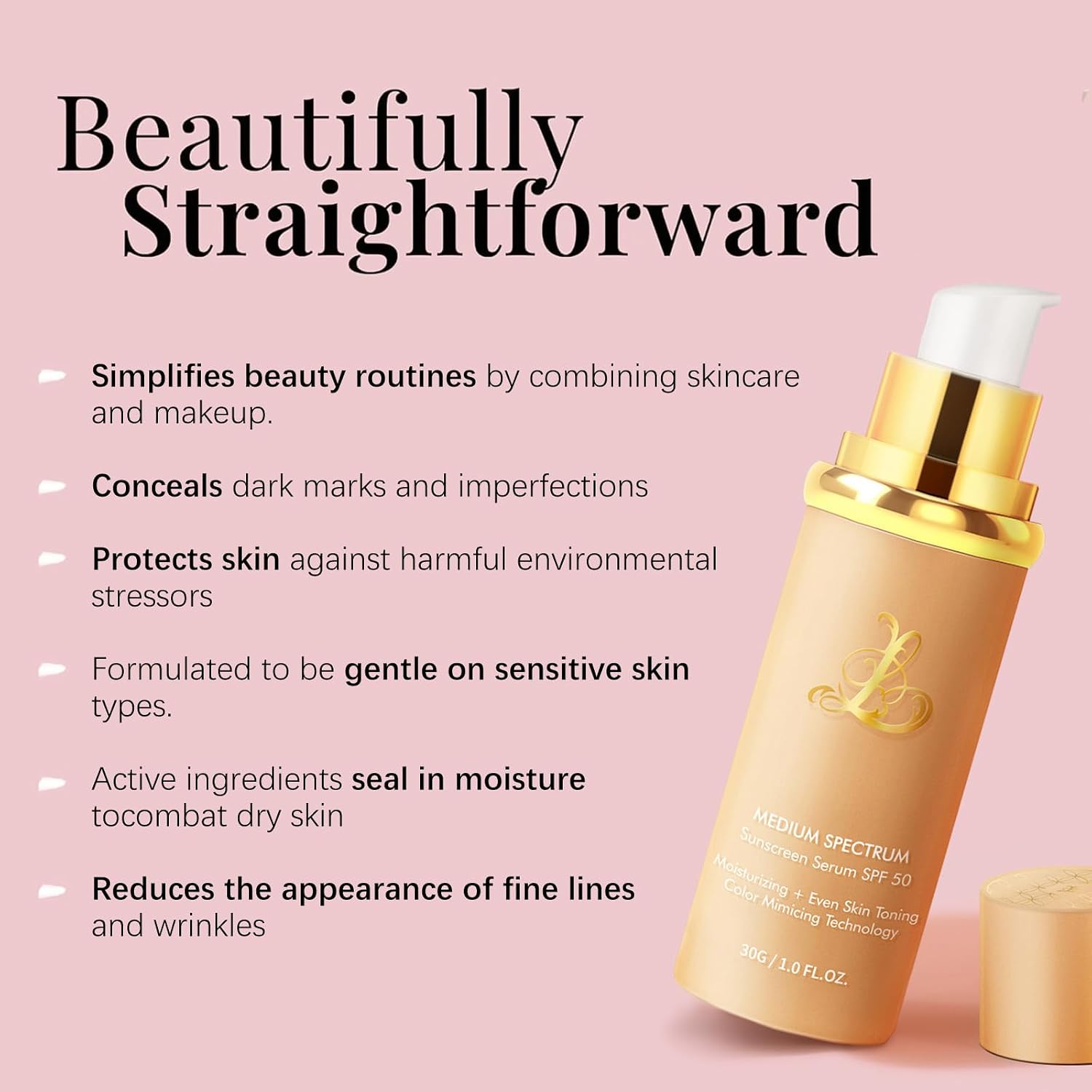 Detalle 2 de Match Foundation 4-in-1 with SPF 50 (Color Changing Medium Spectrum) with 2 Brushes & 2 Sponge