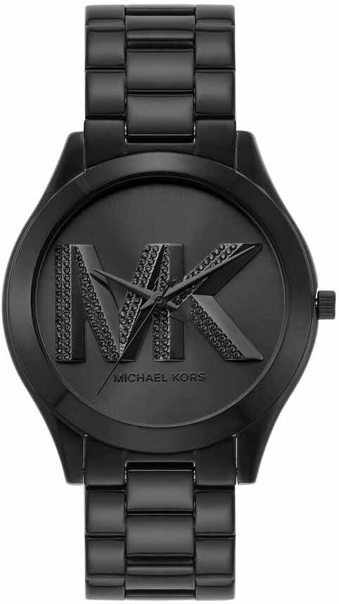 Detalle de Michael Kors Slim Runway Uhr für Damen – 42 mm Quarz-Dreizeiger, Edelstahlarmband