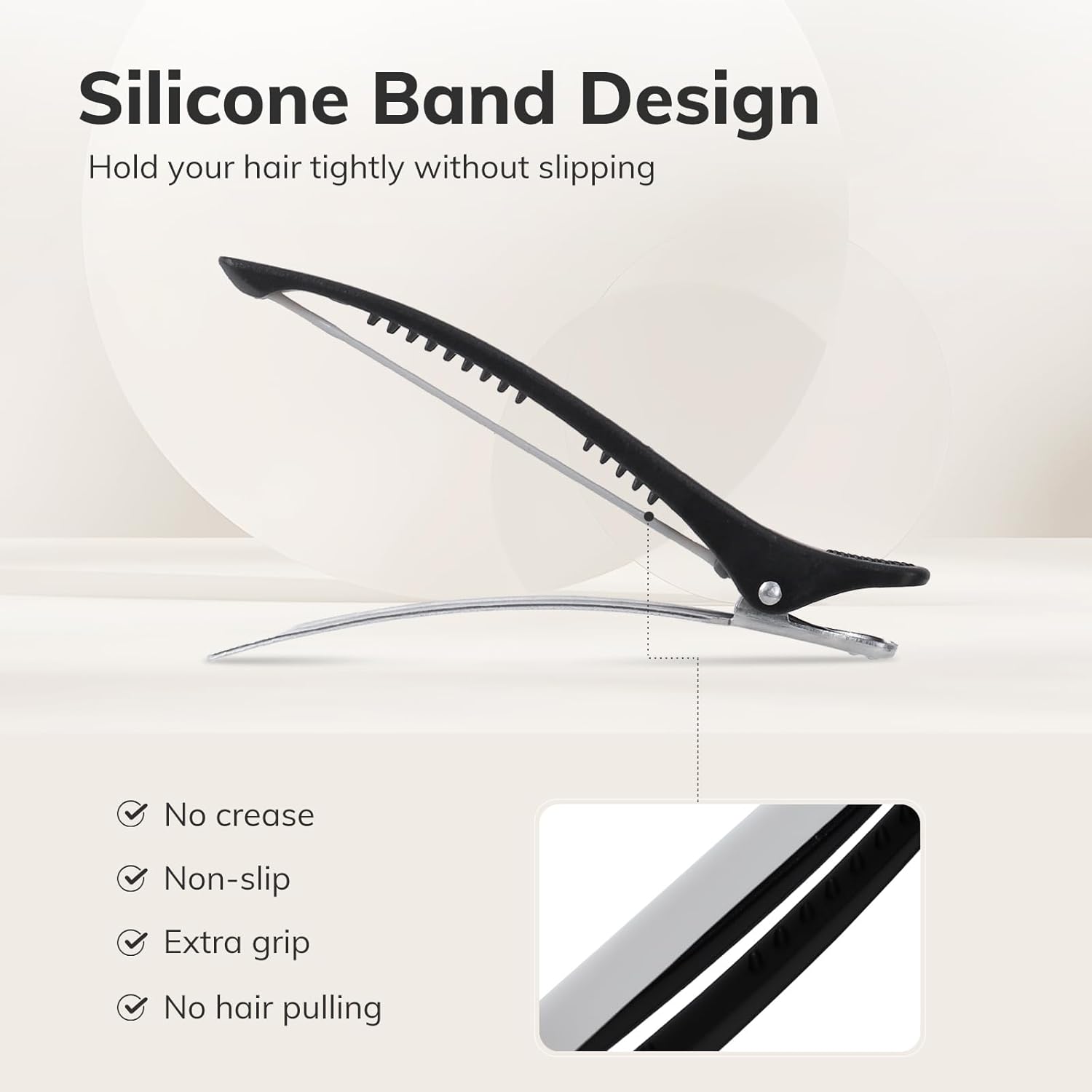 Thumbnail 2 de Haarklammern Friseurbedarf – Haarclips mit Silikonband (6er Pack) für Styling und Schneiden