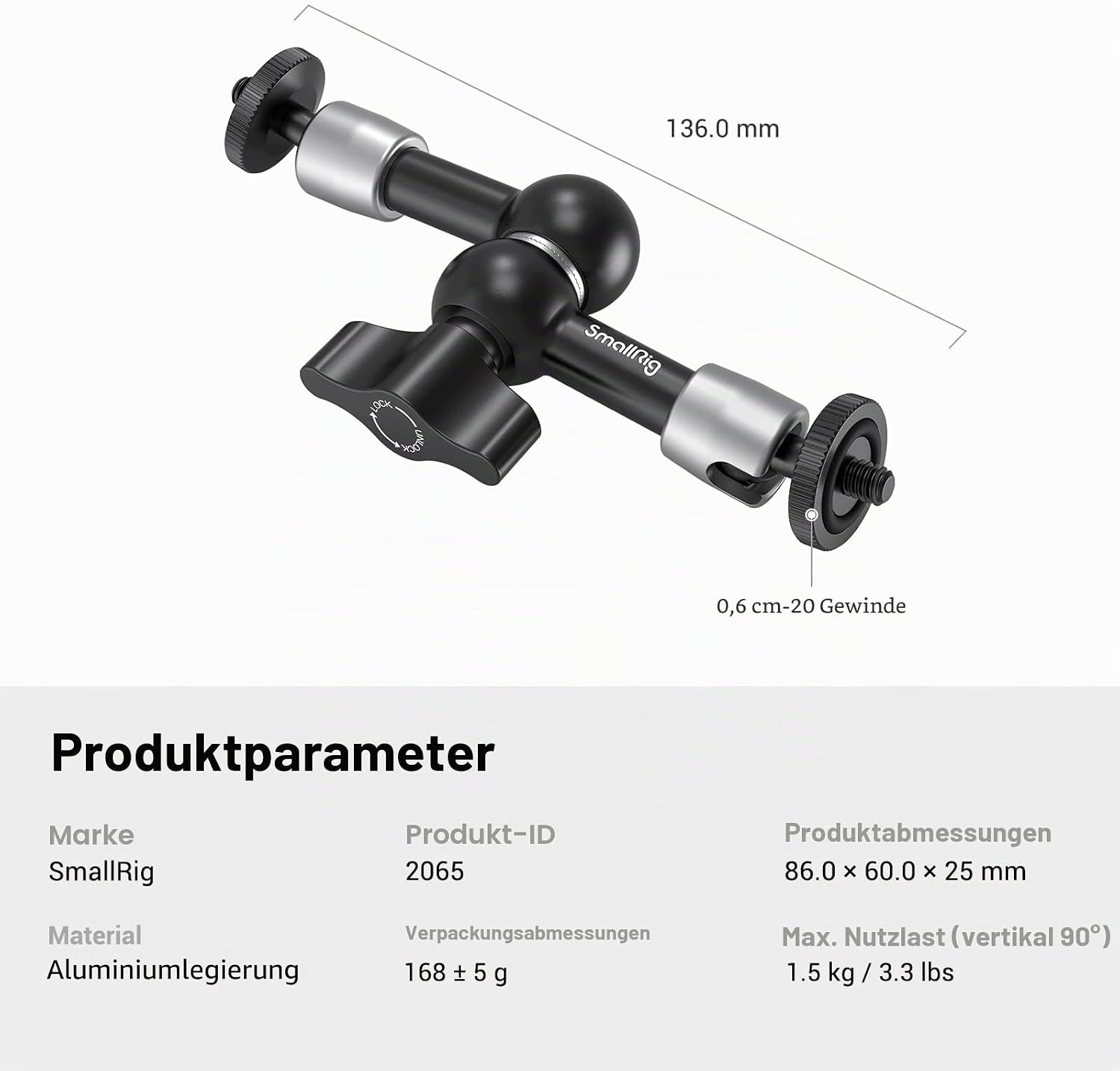 Thumbnail 6 de SMALLRIG Magic Arm 5,5 Zoll Monitorhalterung