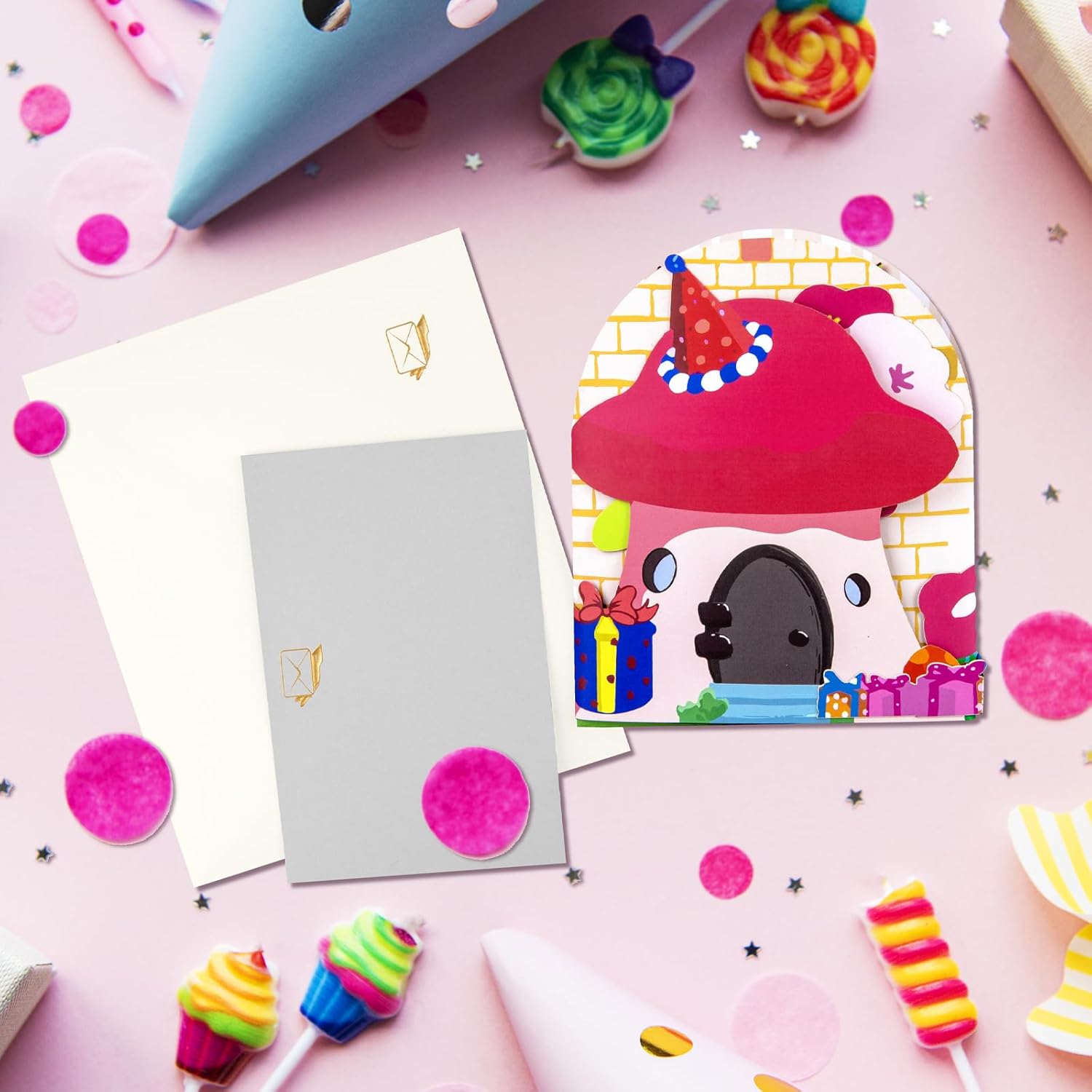 Thumbnail 6 de Whimsical 3D Pop-Up Birthday Card 🎈