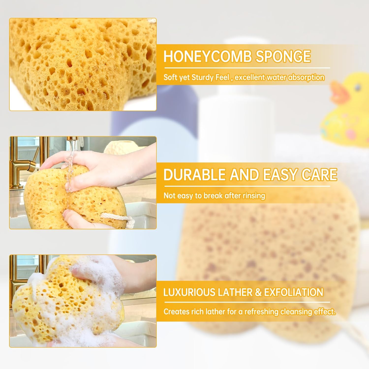 Thumbnail 2 de Natural Sea Sponge 4-pack Exfoliating Shower Sponges