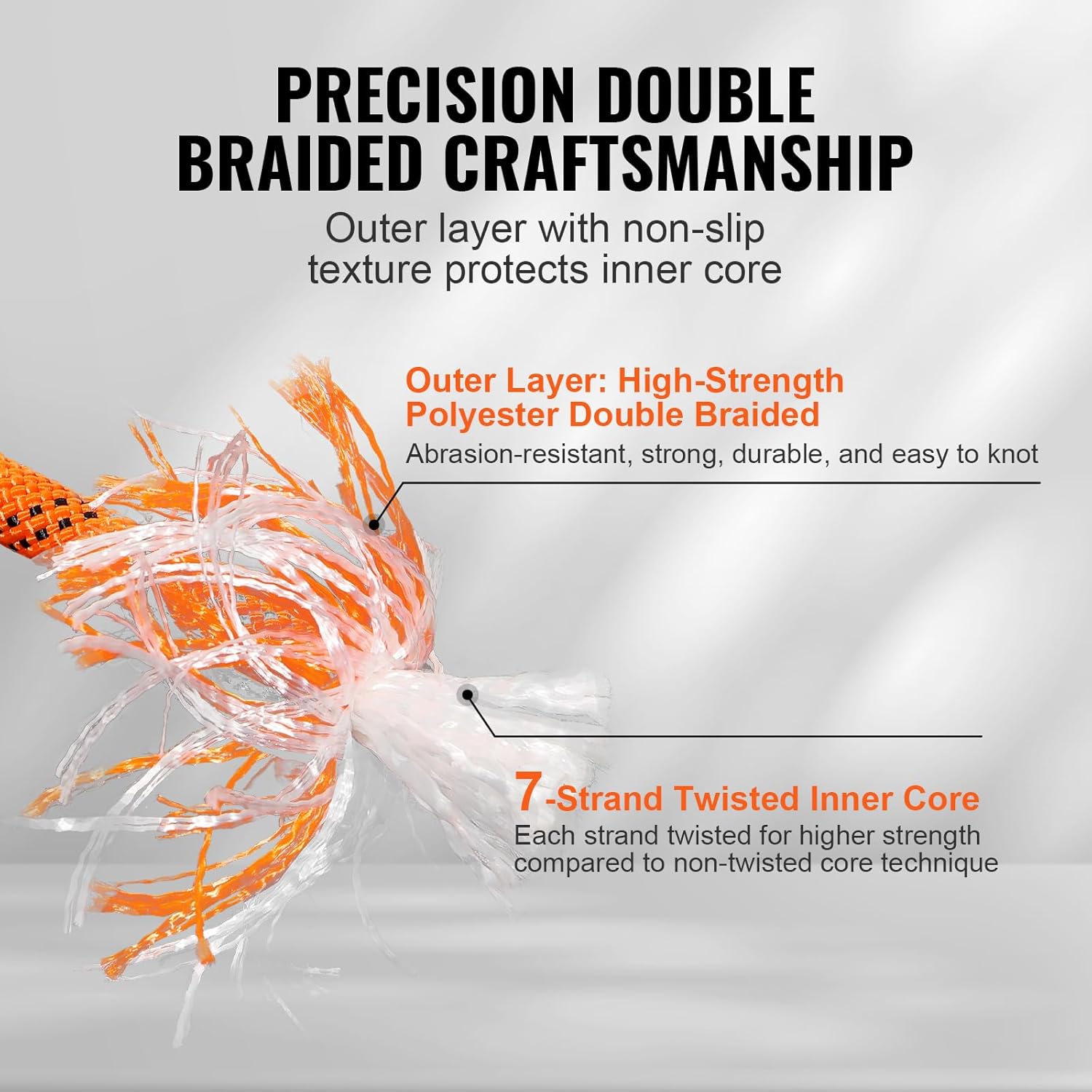 Thumbnail 2 de VEVOR 1/2 in Double Braided Polyester Rope