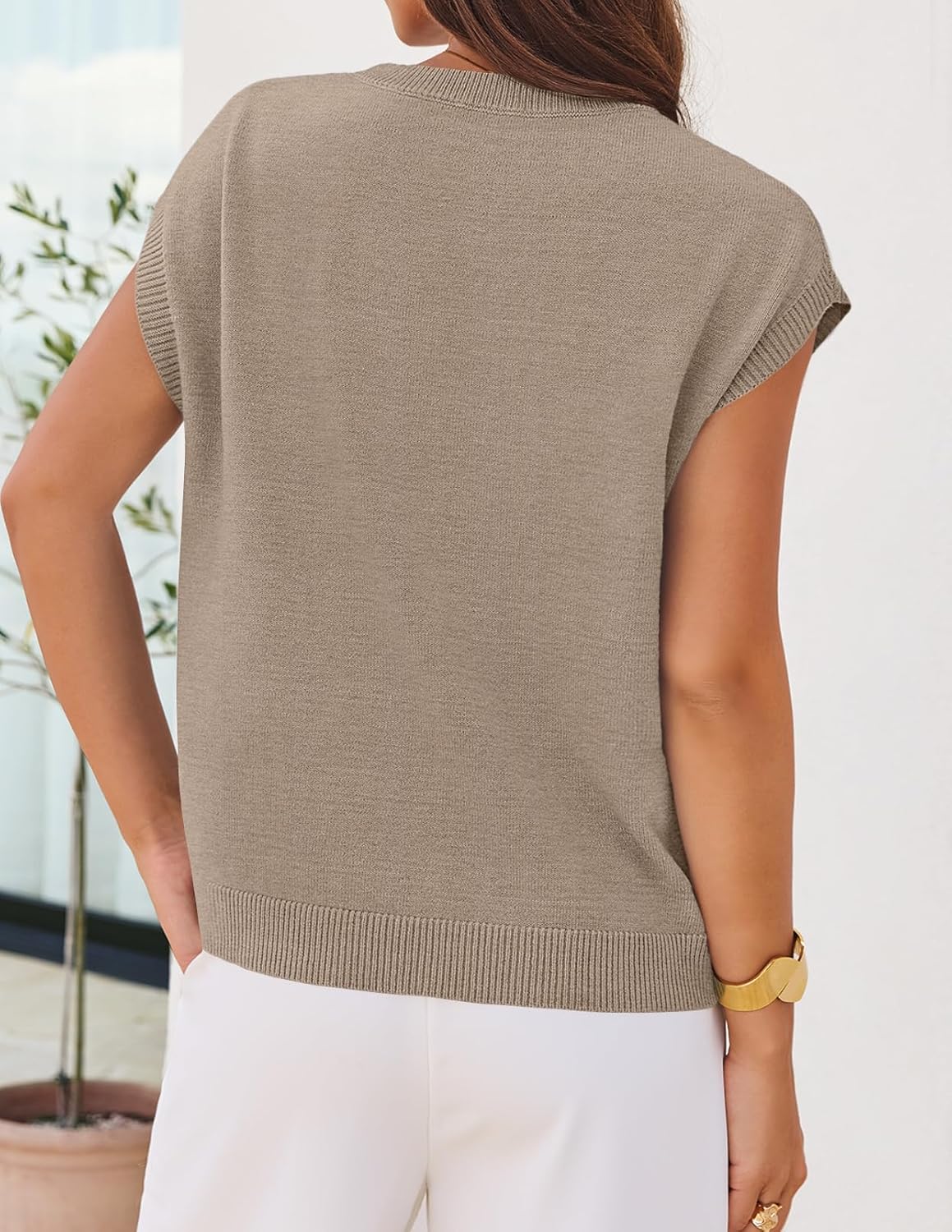 Thumbnail 3 de MEROKEETY Women's Summer Floral Knit Sleeveless Sweater Vest — Lightweight, 3D Floral Detail