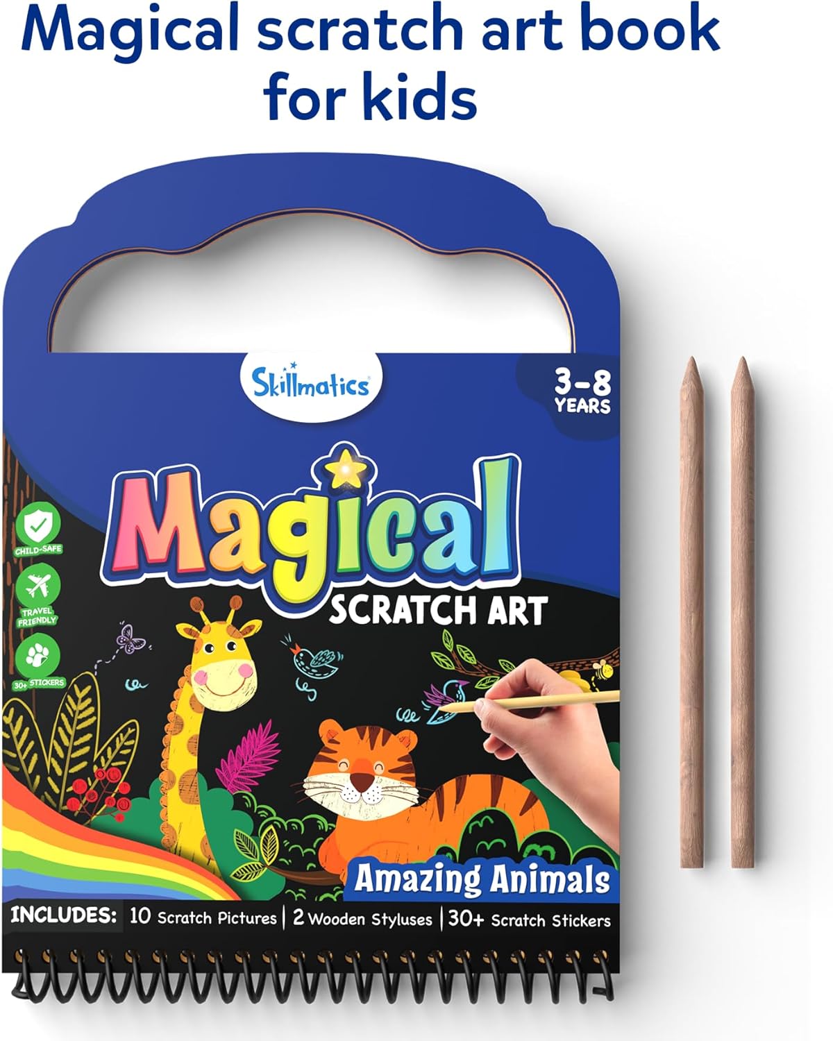 Thumbnail 2 de Skillmatics Scratch Art Book for Kids – Animals