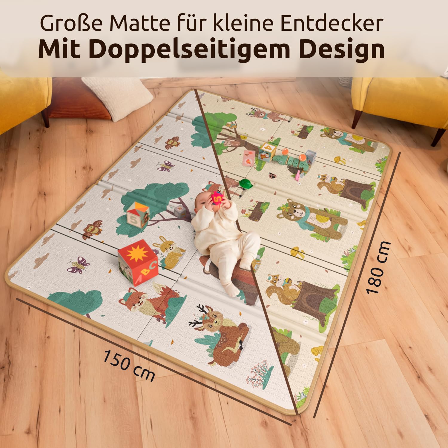 Detalle de Mallie Spielmatte Baby 180x150 cm