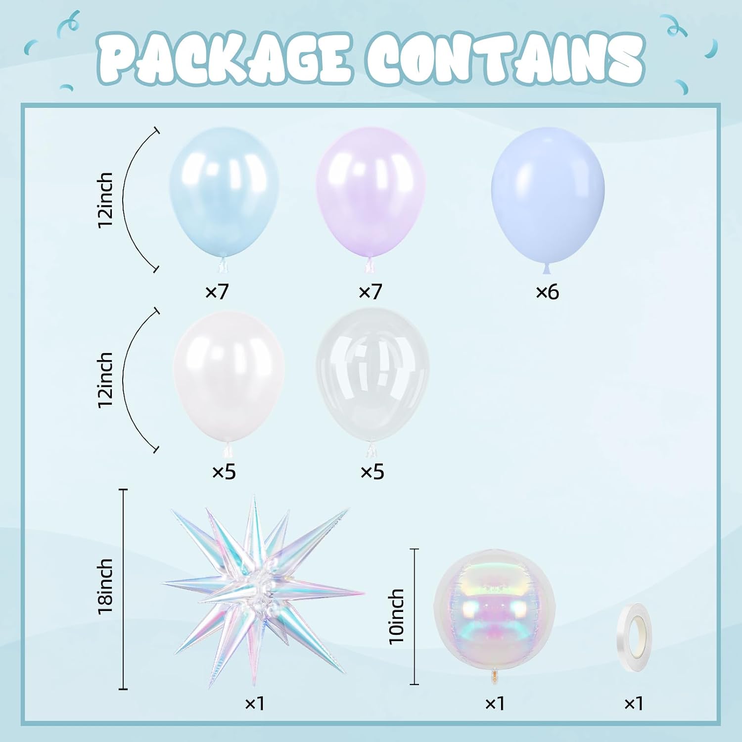 Detalle de Iridescent Balloons 12-Inch Party Set