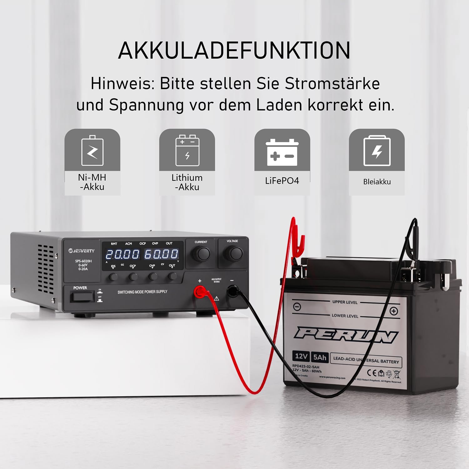 Thumbnail 1 de Jesverty Labornetzteil SPS-H/HP 900W Serie: Variabeles DC-Netzteil 0–60V / 0–20A kompakt mit Encoder-Knopf