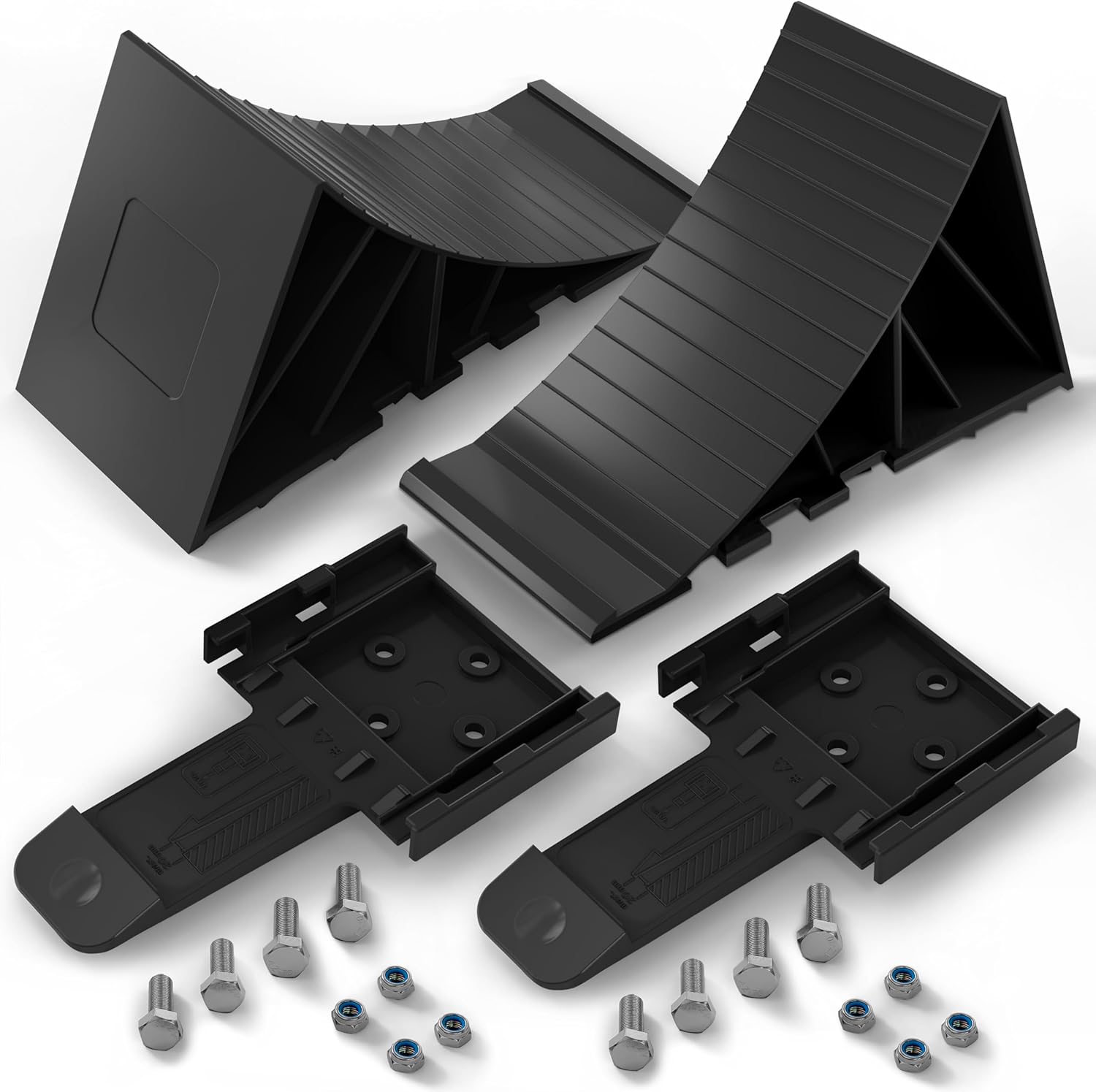 Cunei per ruote TRIBURG con supporto (set da 2) per rimorchi, caravan e camper fino a 1600 kg