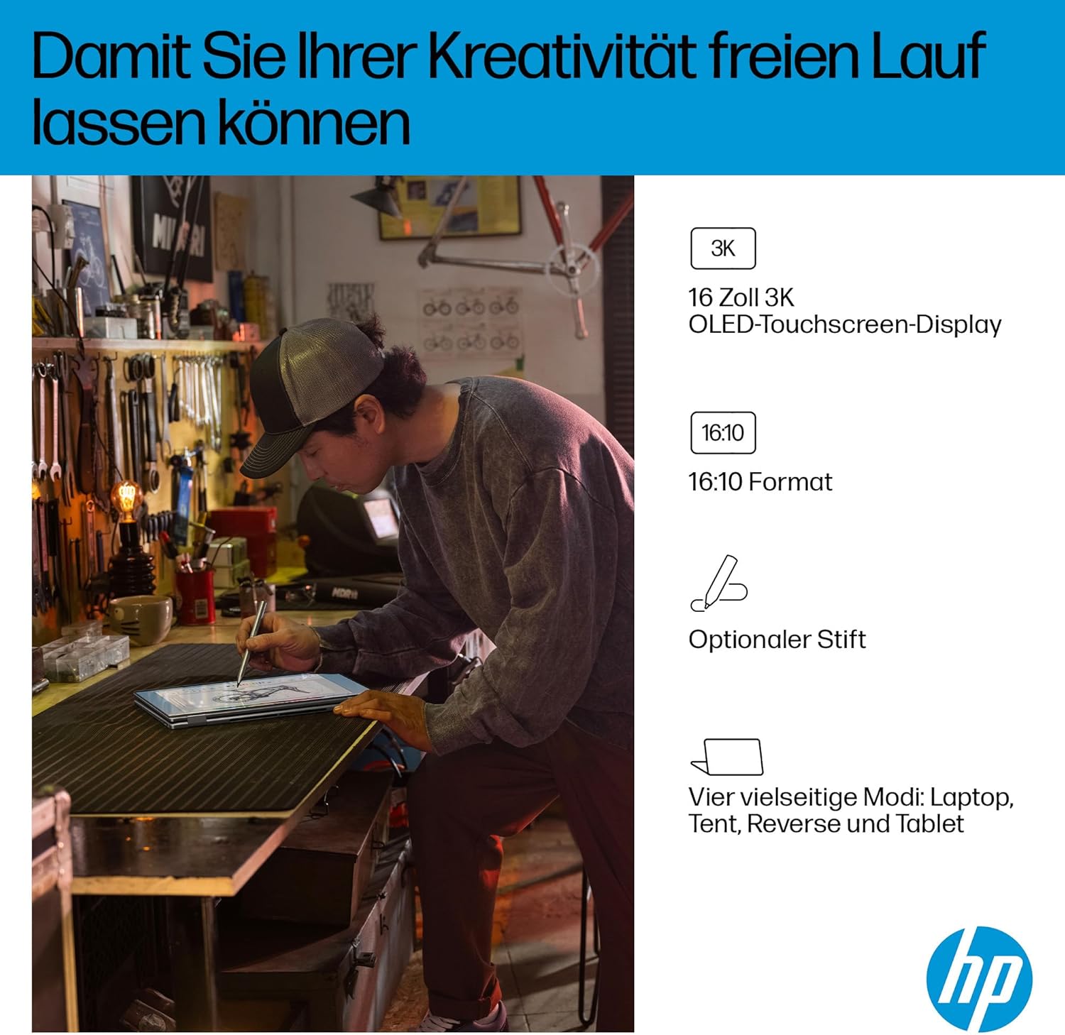 Thumbnail 6 de HP OmniBook X Flip 2-in-1 mit AMD Ryzen AI 5 340, dedizierter NPU (50 TOPS) und 16-Zoll Touch-Display