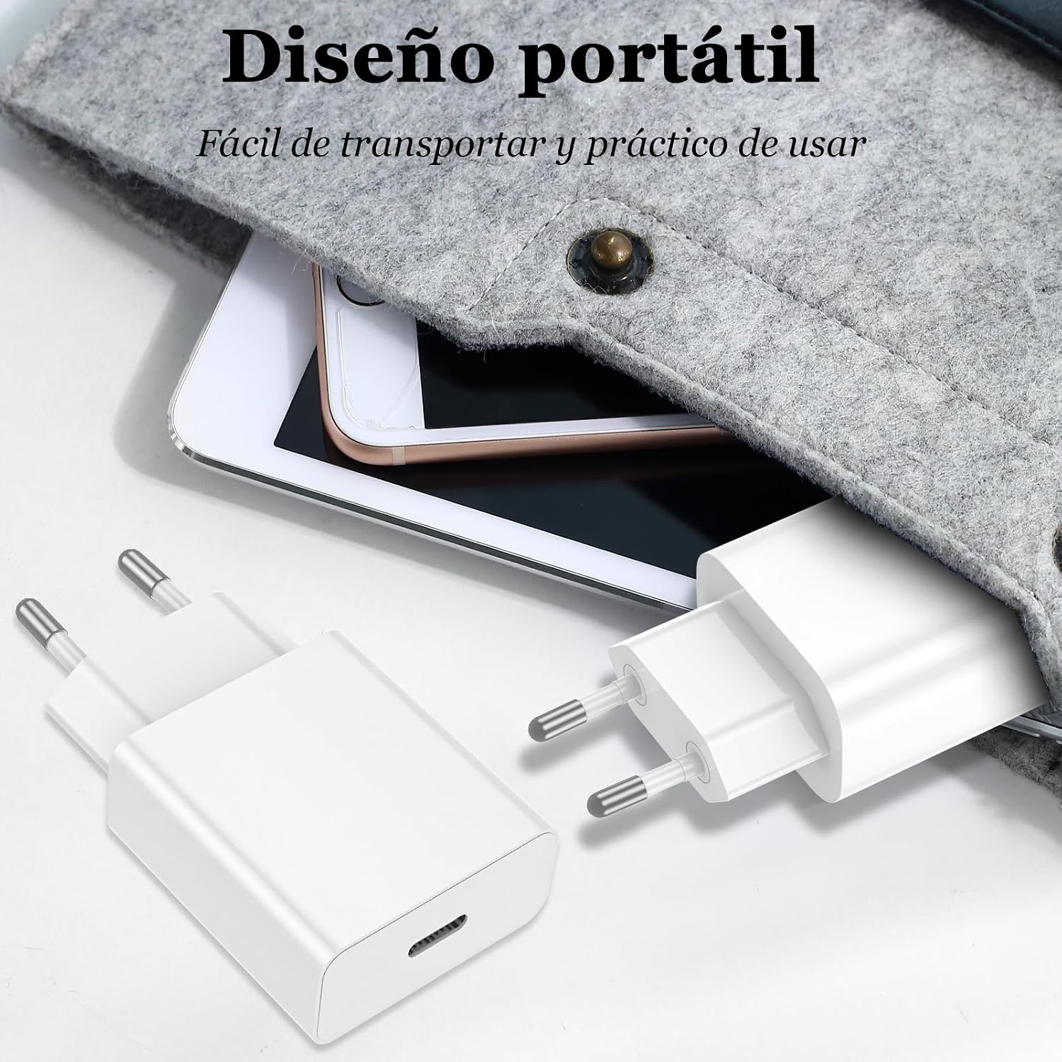 Detalle de BSTOEM 2Pack Cargador Carga Rápida 20W PD con Cable Lightning de 2 m para iPhone y iPad