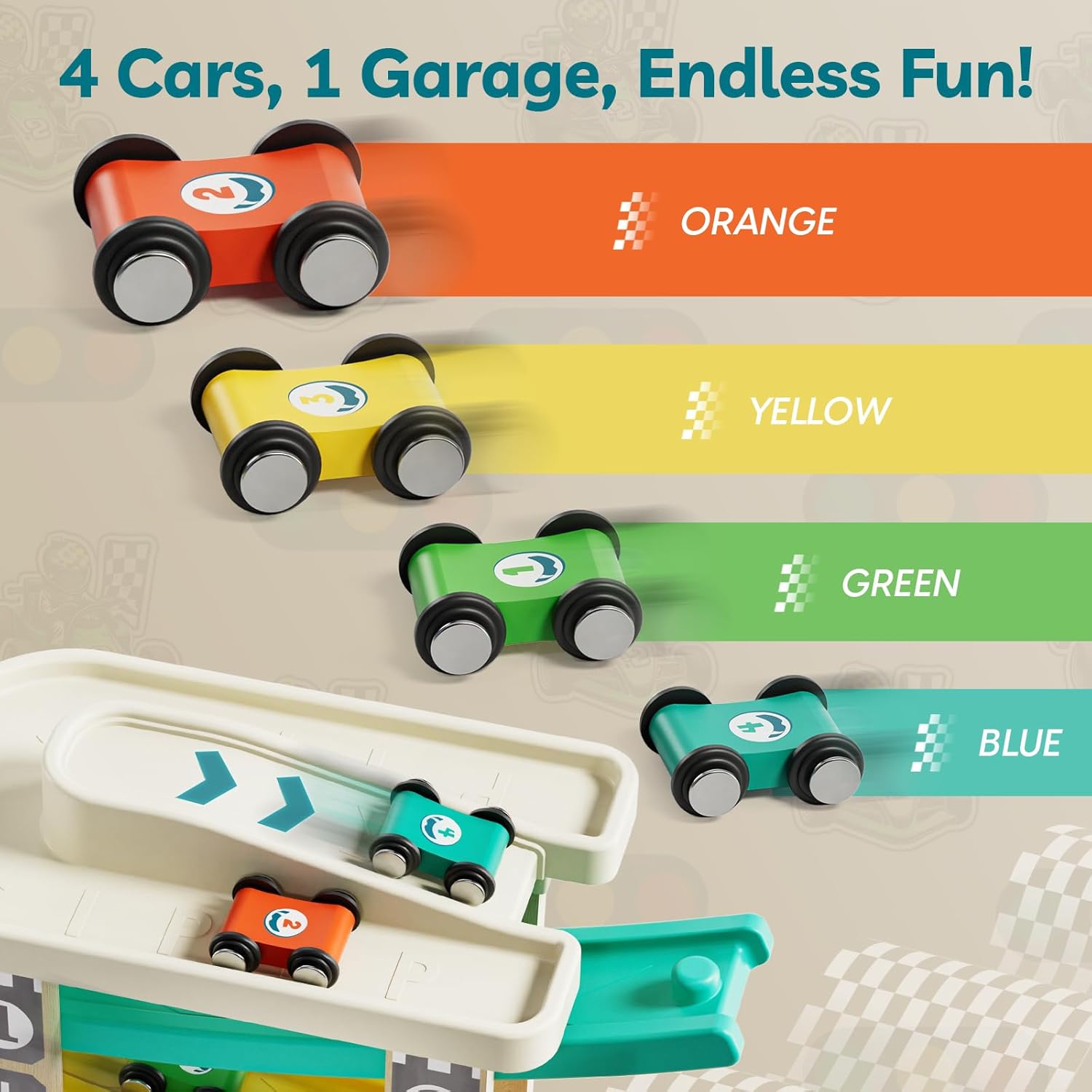 Detalle 2 de TOP BRIGHT Car Ramp Toys with 4 Cars