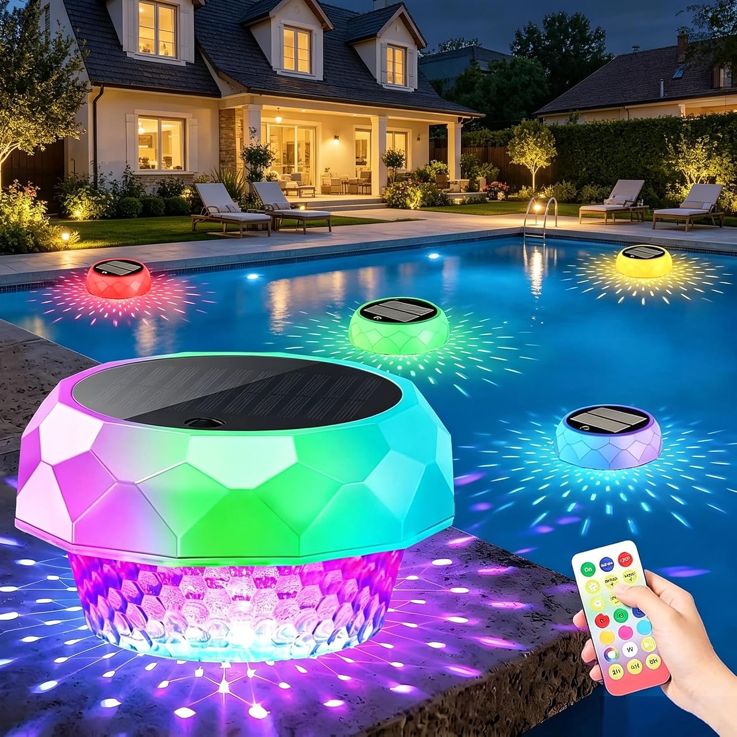 Luci galleggianti solari Yowin per piscina fuori terra con telecomando LED RGB IP68