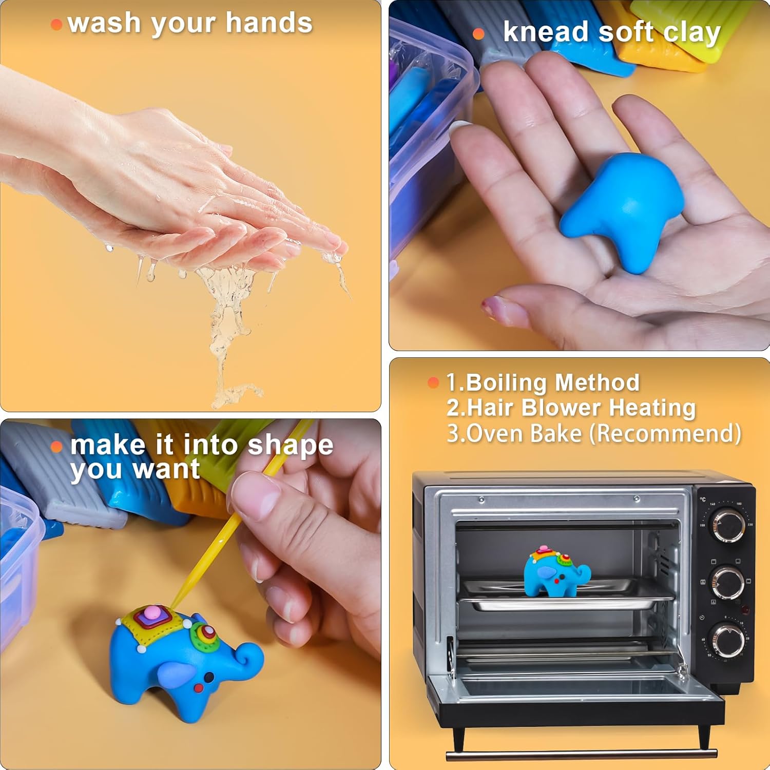 Thumbnail 4 de Ixiaoyoo 88 Colors Polymer Clay Set with Tools – Non-Toxic Oven Bake Modelling Kit