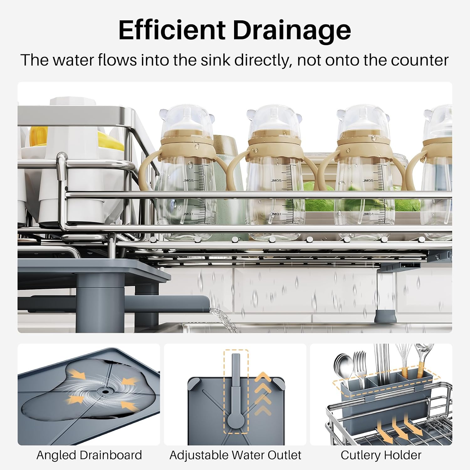 Detalle de SNTD Dish Drying Rack, Stainless Steel