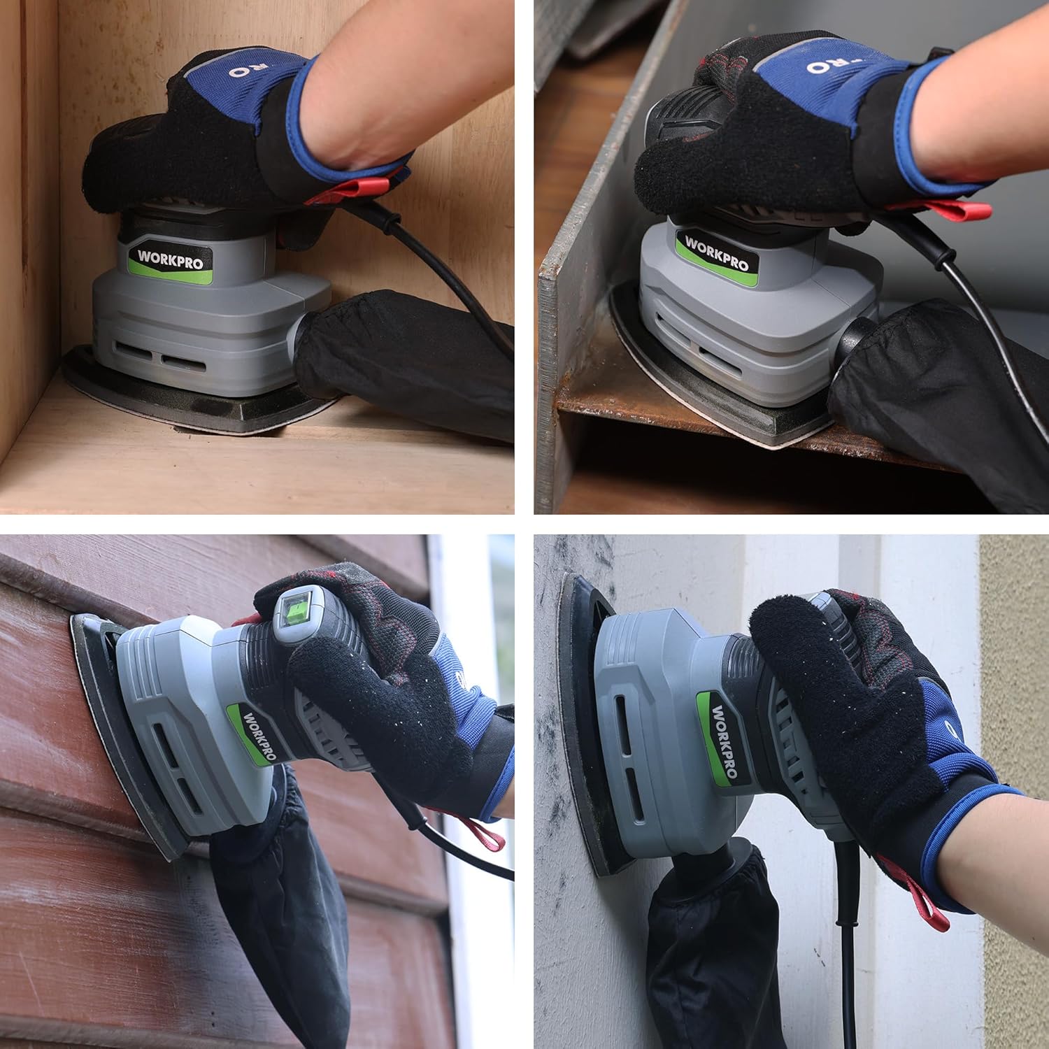 Thumbnail 6 de WORKPRO Detail Sander (130 W) with Dust Collector and 20 Sandpapers