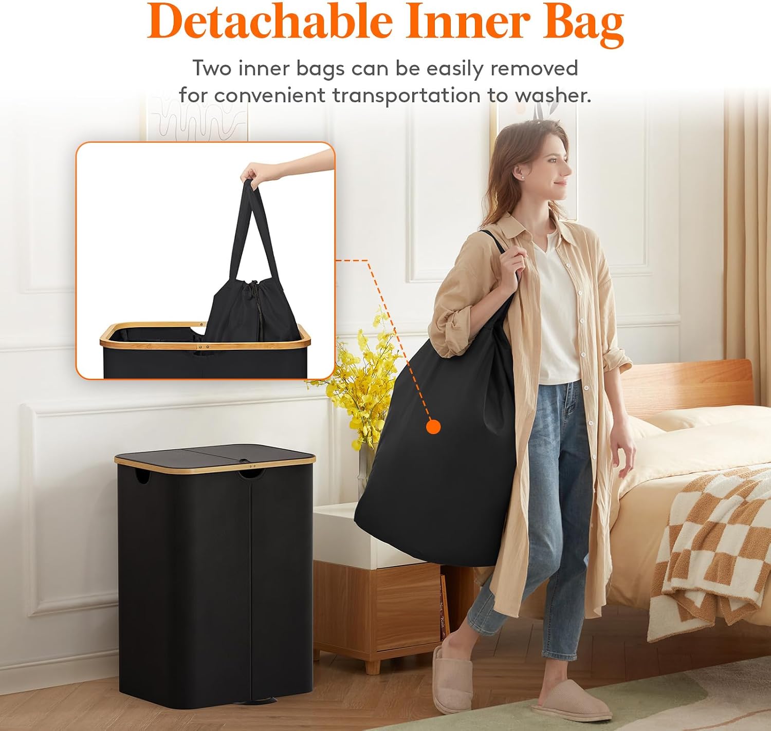 Detalle 2 de Lifewit Laundry Hamper 150L