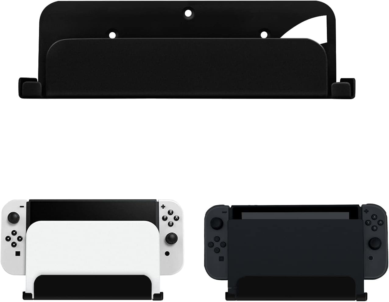 Detalle 2 de Mcbazel Wandhalterung für Switch OLED / NS Switch (Metall) mit Joy-Con-Haken – Schwarz