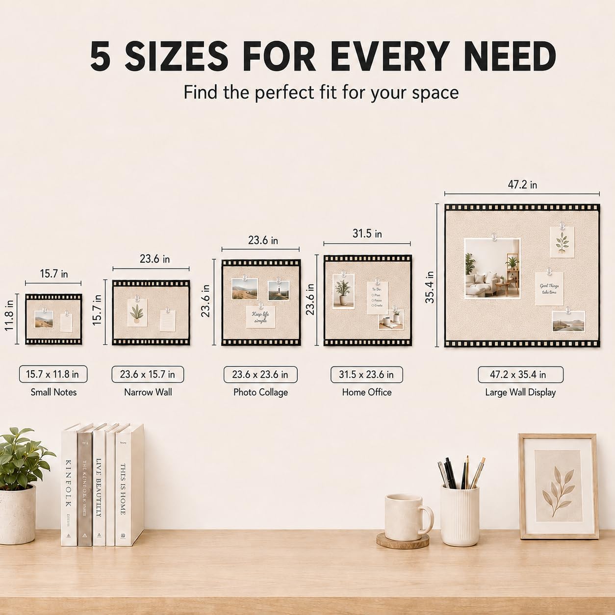 Thumbnail 6 de Felt Bulletin Board, 15.7 × 23.6 in