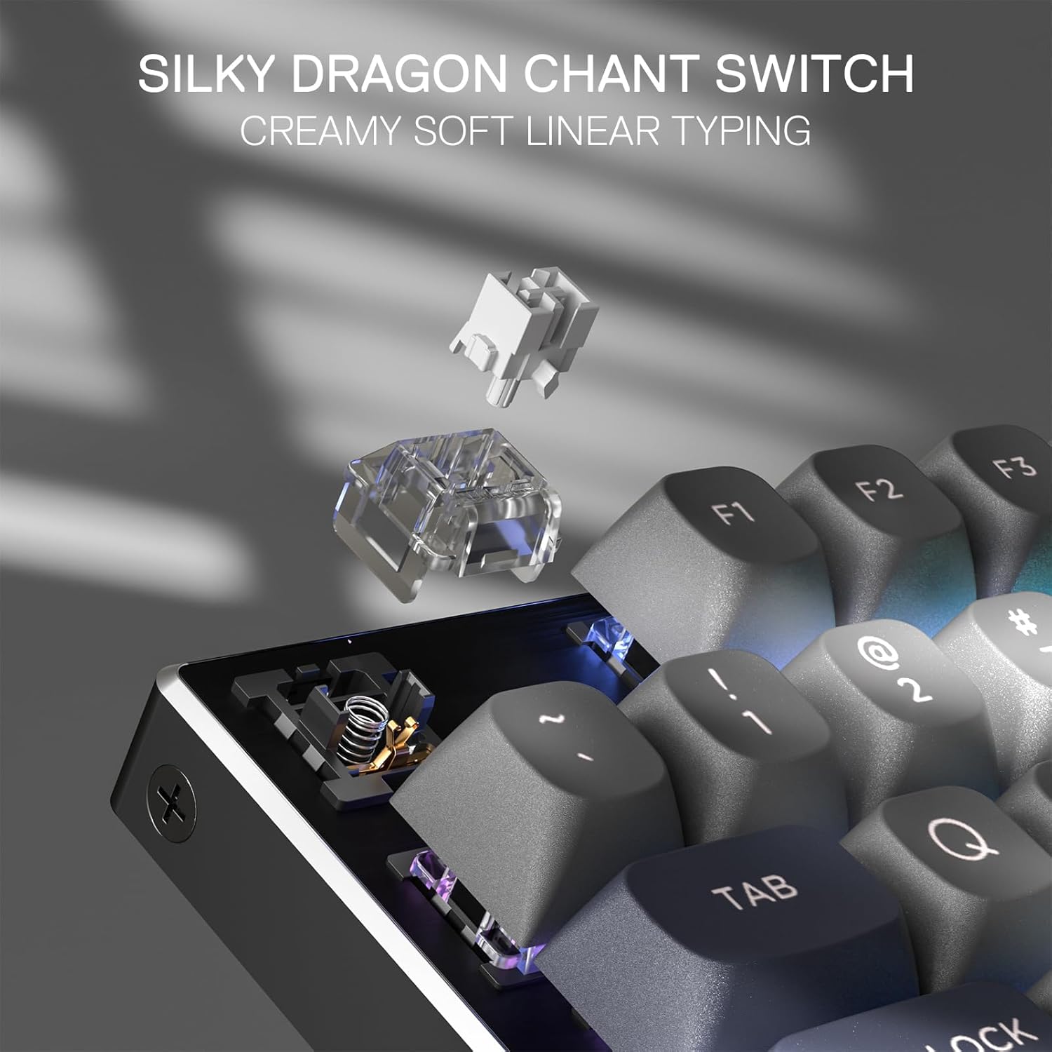 Detalle de Redragon K556 SE: Kabelgebundene Gaming-Tastatur mit Hot-Swap, Aluminiumplatte und PBT-Tasten