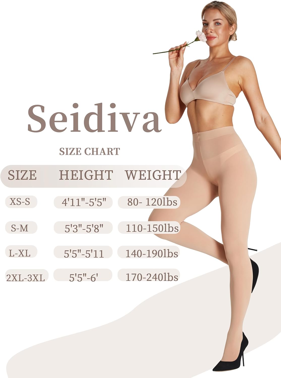 Thumbnail 5 de Seidiva Collant donna colorati 80 denari opachi a vita alta (S–3XL)