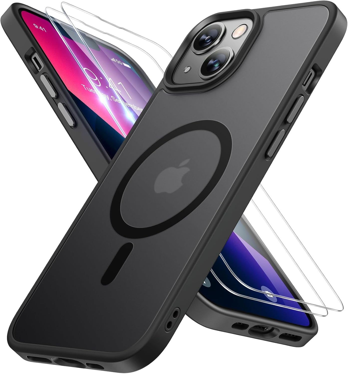 Thumbnail 6 de Miracase for iPhone 12/12 Pro Case with 2x Screen Protectors — Military-Grade Protection in Translucent Matte Black