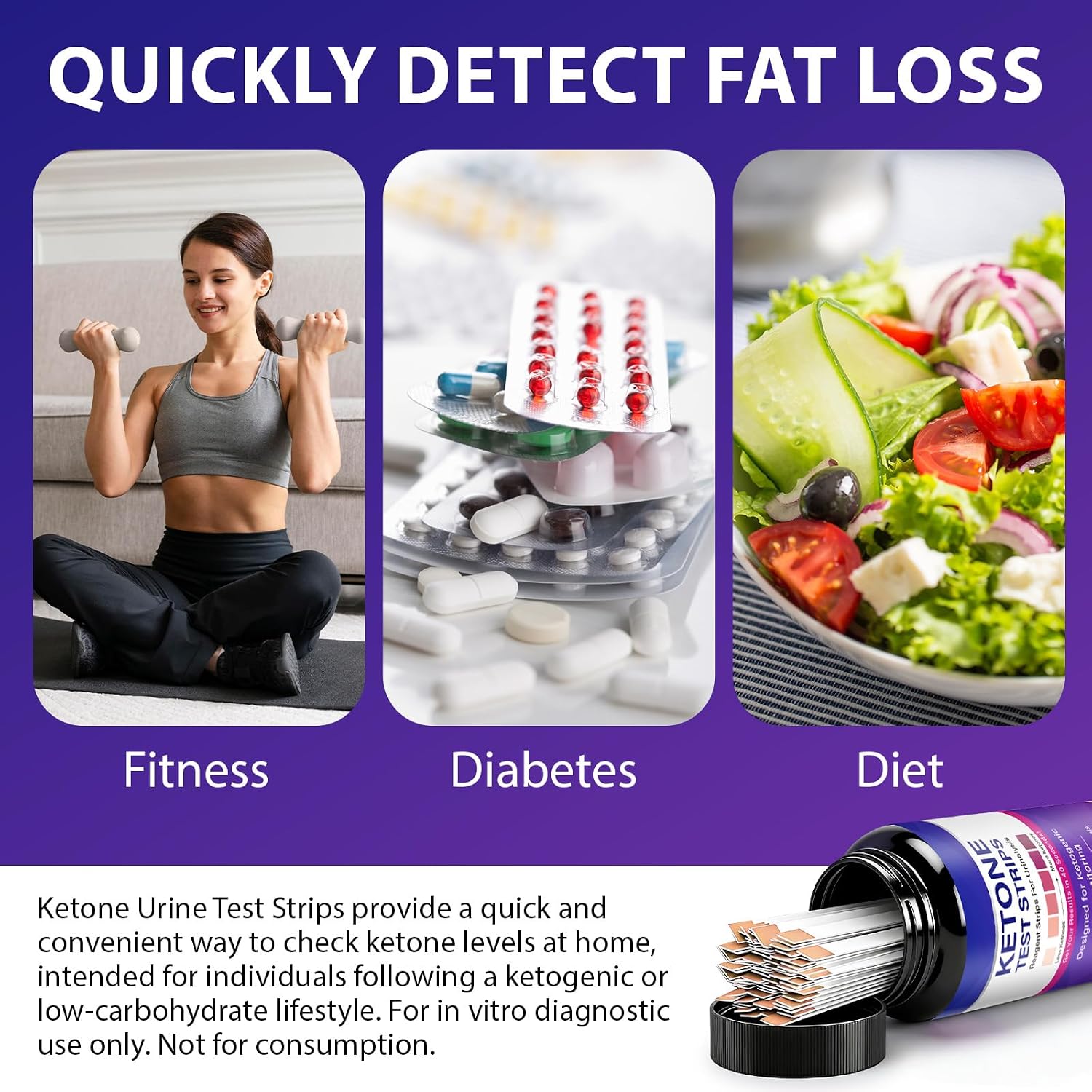 Thumbnail 3 de Ketone Urine Test Strips 150pcs for Ketogenic & Low-Carb Diets