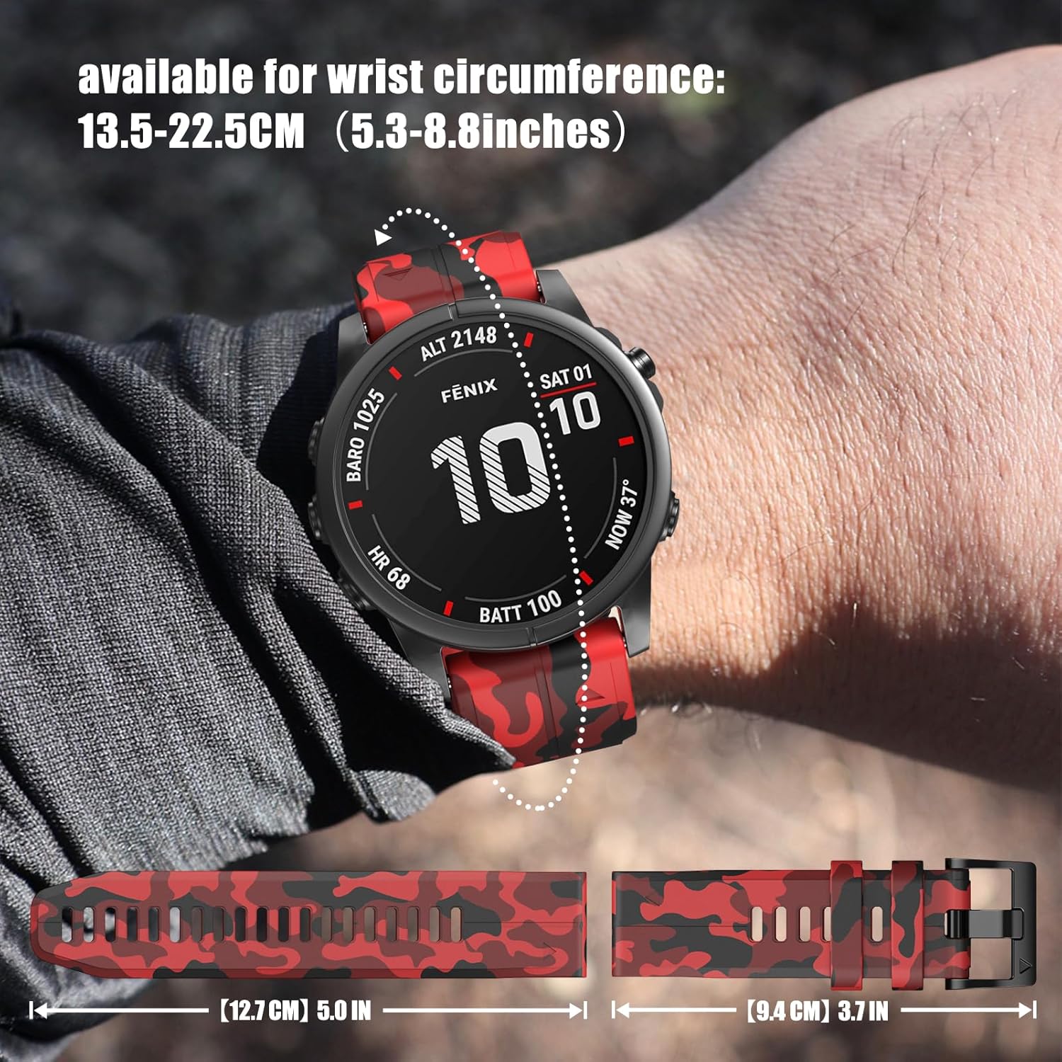 Thumbnail 2 de Replacement 22mm Quick Release Watch Strap for Garmin Fenix, Forerunner, and Instinct Series