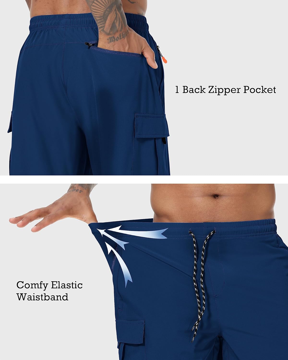 Thumbnail 5 de Men's Cargo Shorts: Quick Dry, Lightweight, Stretch Hiking Shorts with 5 Pockets (No Lining)