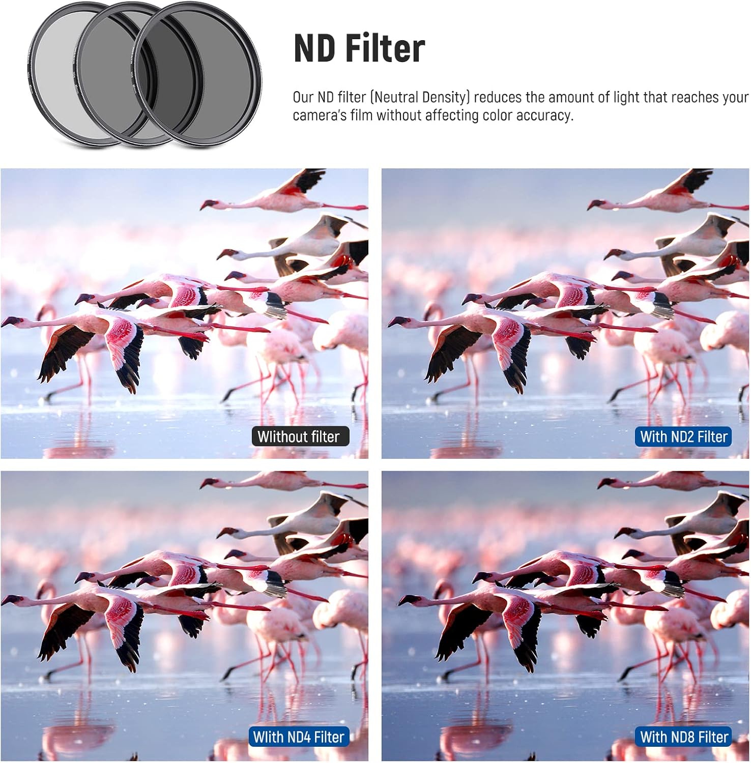 Detalle de NEEWER ensemble 58 mm : objectif grand angle 0,43x + téléobjectif 2,2x et filtres UV/CPL/FLD/ND pour objectif 18-85 mm APS-C