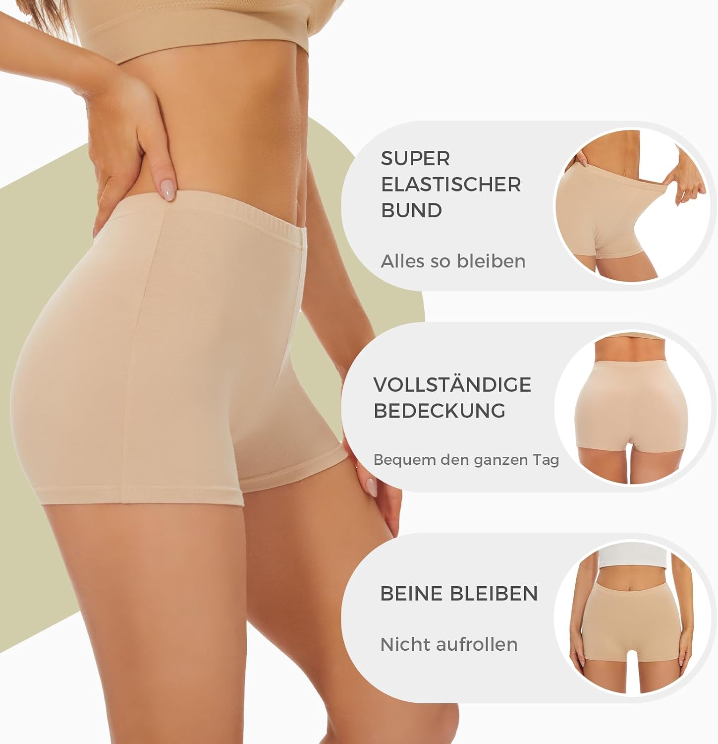 Detalle de SIHOHAN Boxershorts Damen Baumwolle, Kurz