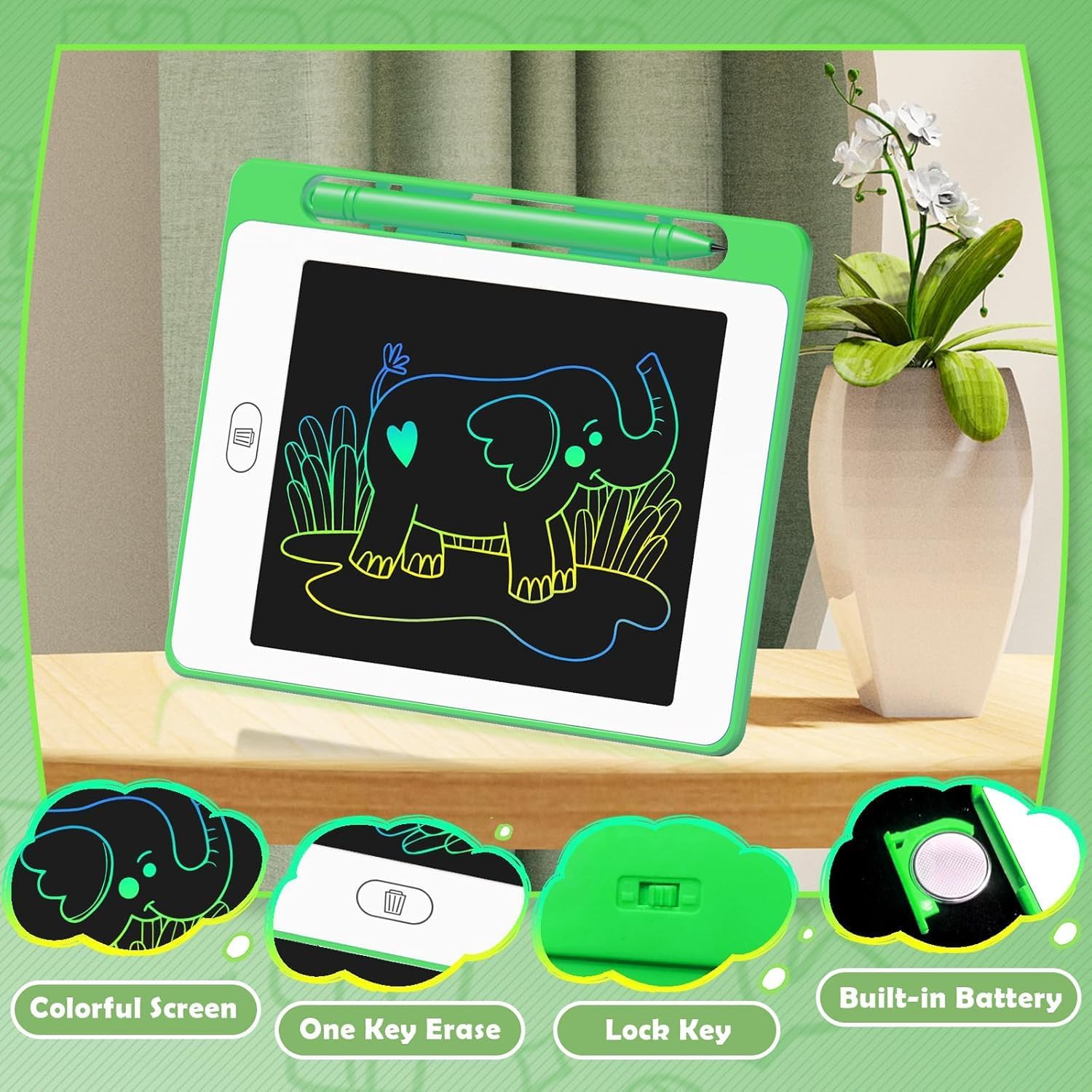 Detalle de Party Favor 16-Pack LCD Writing Tablet for Kids (6.5-Inch) — Erasable Reusable Doodle Boards