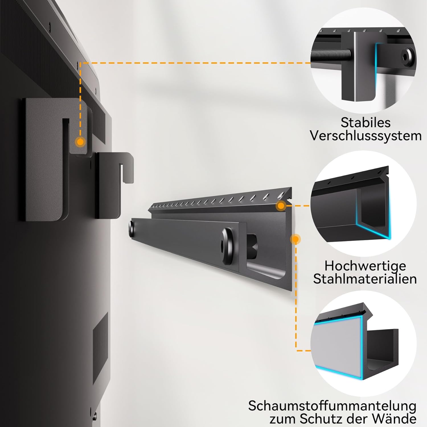 Thumbnail 5 de Aetubree Studless TV Wandhalterung 22–55 Zoll, VESA bis 400 × 400 mm – ohne Bohren