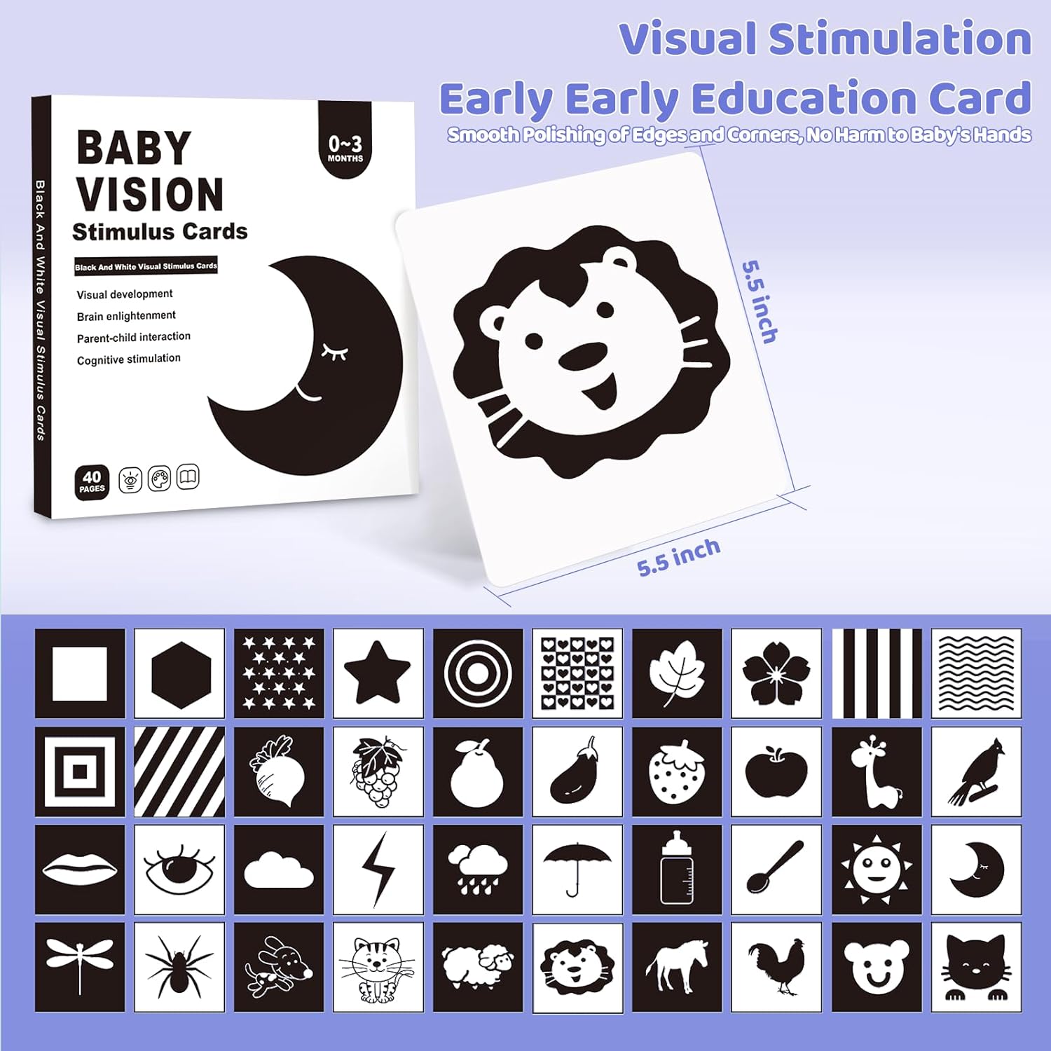 Thumbnail 6 de Starrykids Black & White Baby Sensory Toys: High-Contrast Set for Newborns