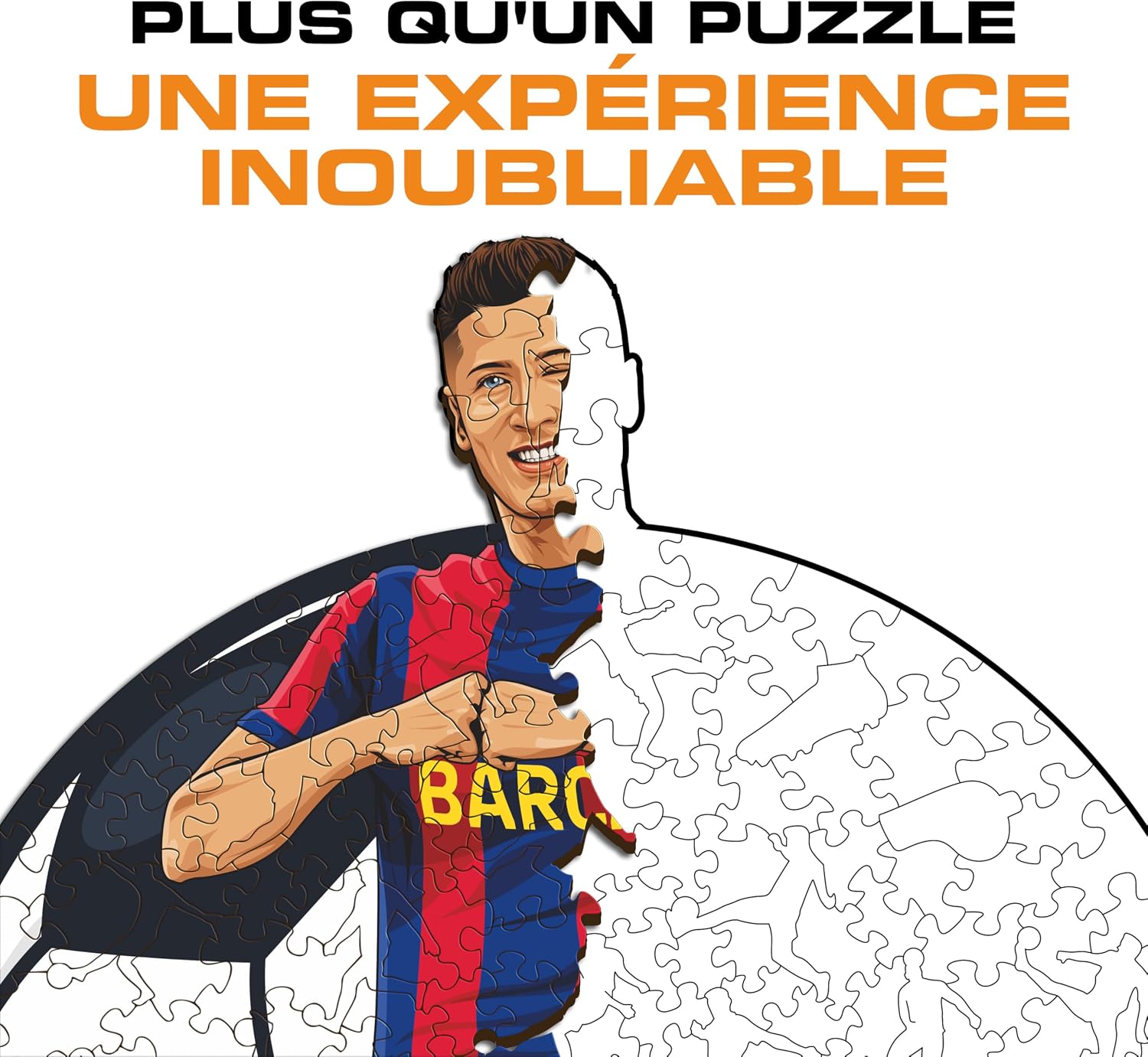 Thumbnail 3 de Iconic Puzzles Barcelona Lewandowski – Puzzle en bois taille M, 270 pièces (sous licence officielle)